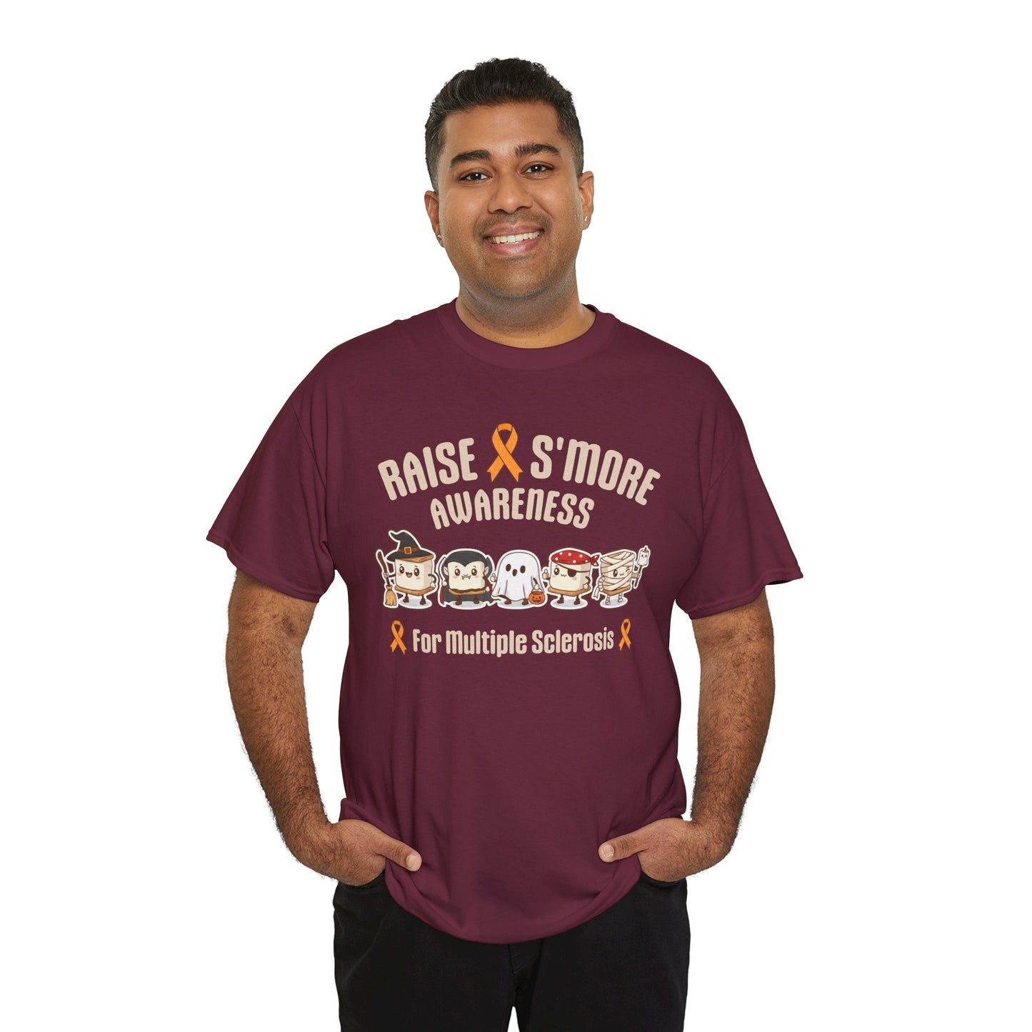 Cute Raise Awareness S'More Adult Unisex Cotton T-Shirt- Multiple Sclerosis Support Shirt, S'More Fun for a Cause, Gift for Awareness Events