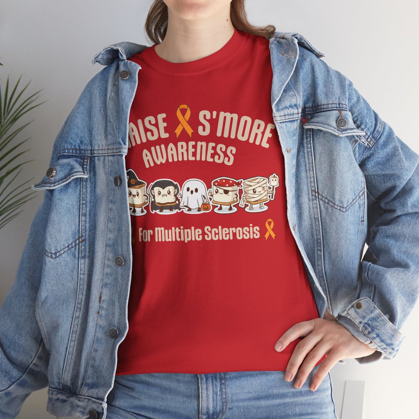 Cute Raise Awareness S'More Adult Unisex Cotton T-Shirt- Multiple Sclerosis Support Shirt, S'More Fun for a Cause, Gift for Awareness Events