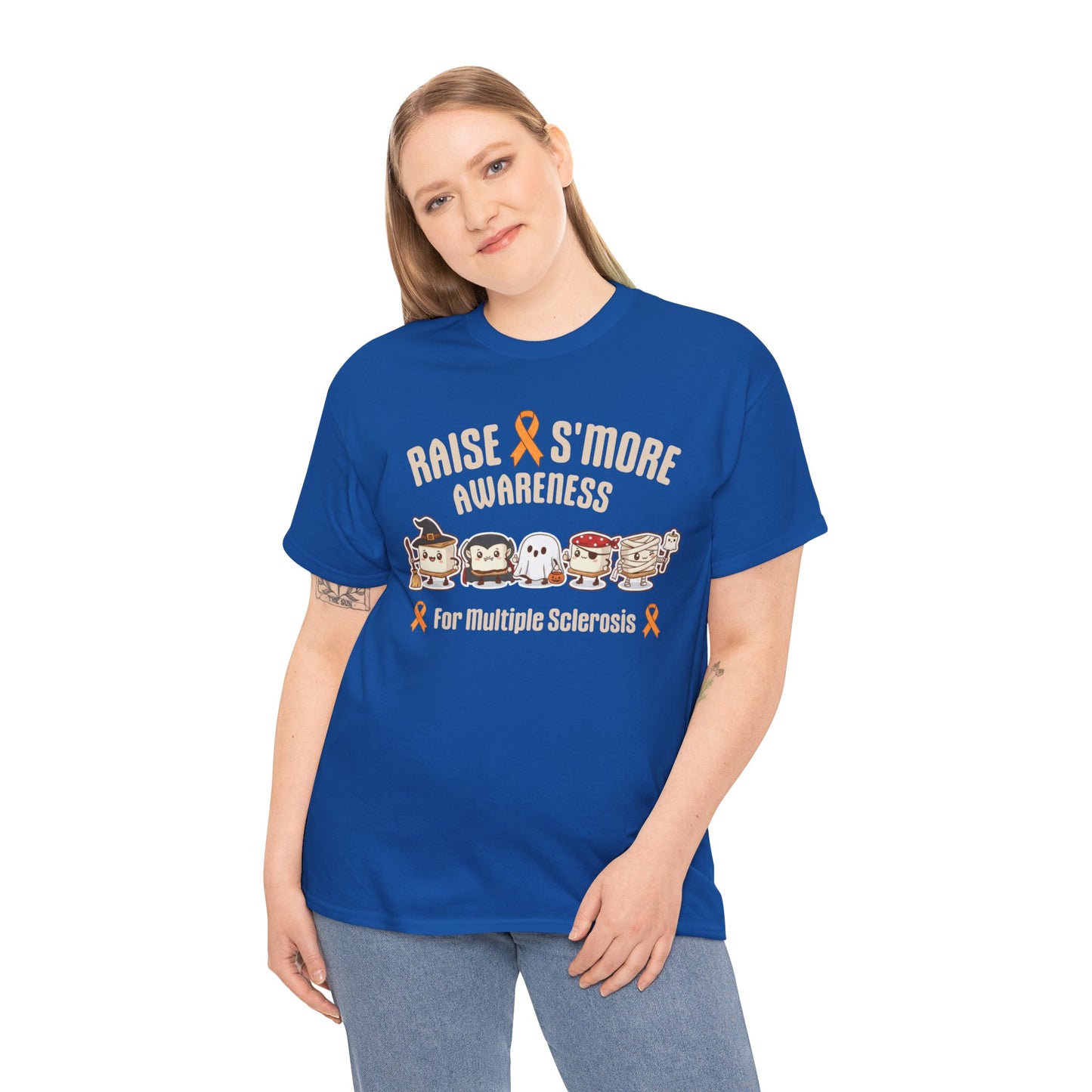Cute Raise Awareness S'More Adult Unisex Cotton T-Shirt- Multiple Sclerosis Support Shirt, S'More Fun for a Cause, Gift for Awareness Events