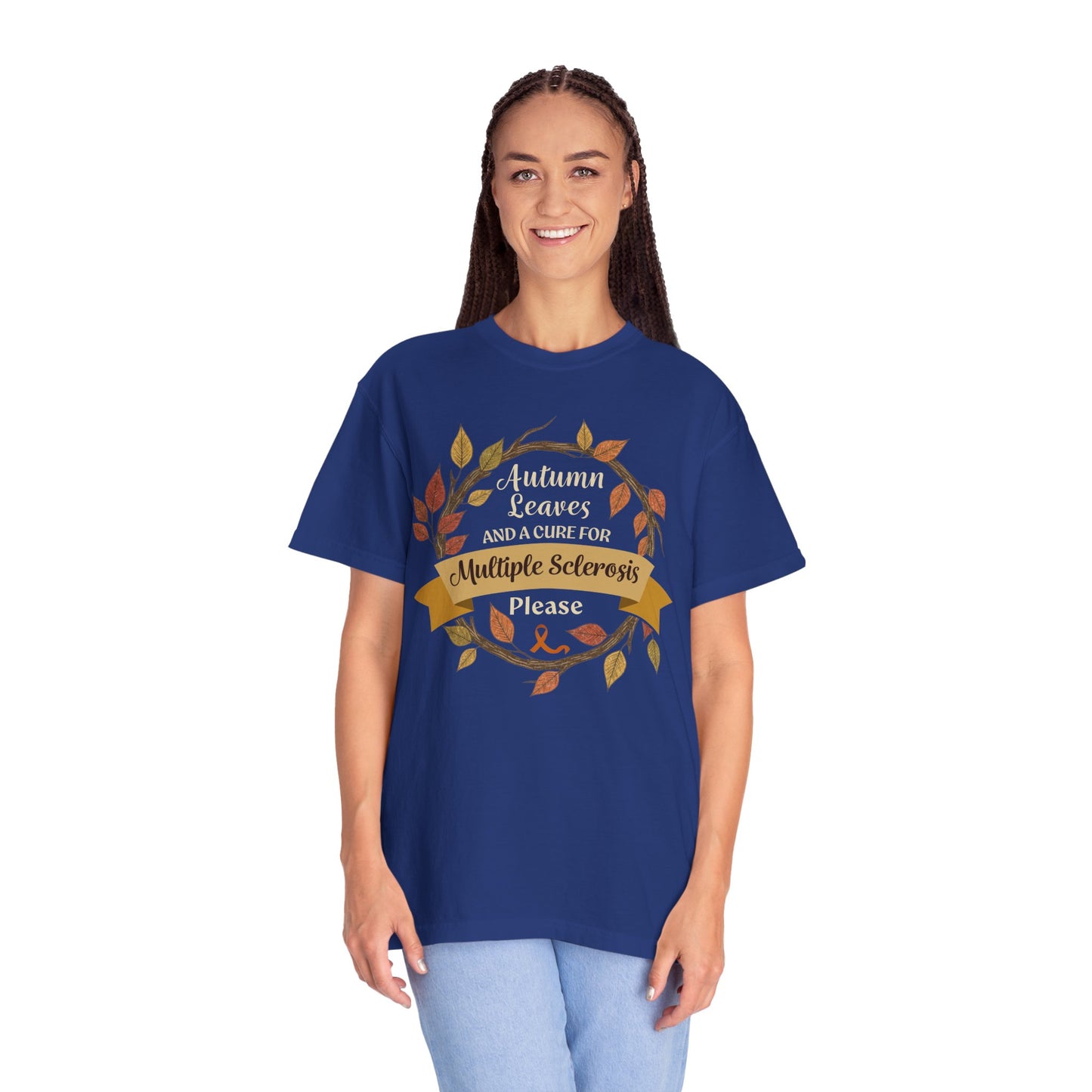 Autumn Leaves Multiple Sclerosis Awareness T-shirt, Unisex Graphic Tee, Fall Fashion, Support MS Research, Gift for Her