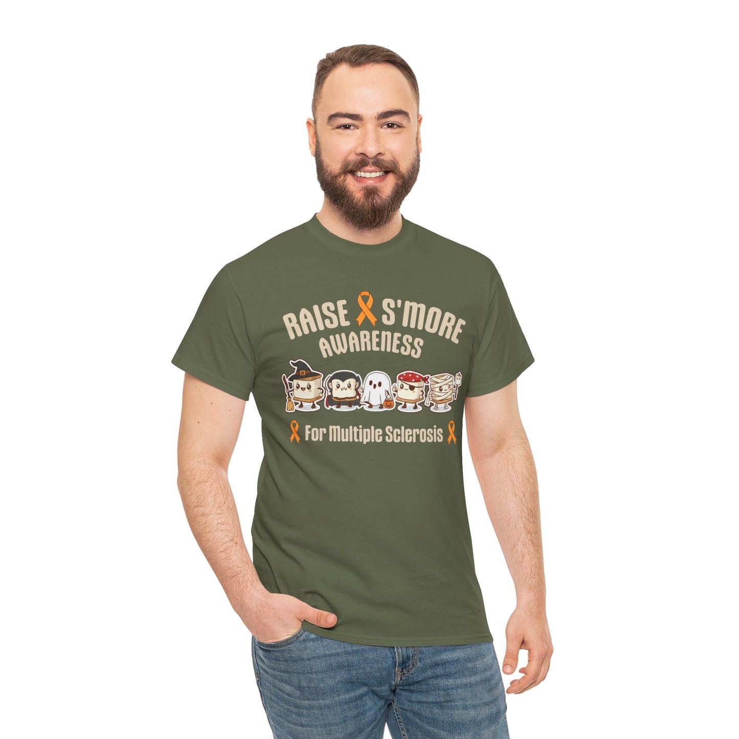 Cute Raise Awareness S'More Adult Unisex Cotton T-Shirt- Multiple Sclerosis Support Shirt, S'More Fun for a Cause, Gift for Awareness Events