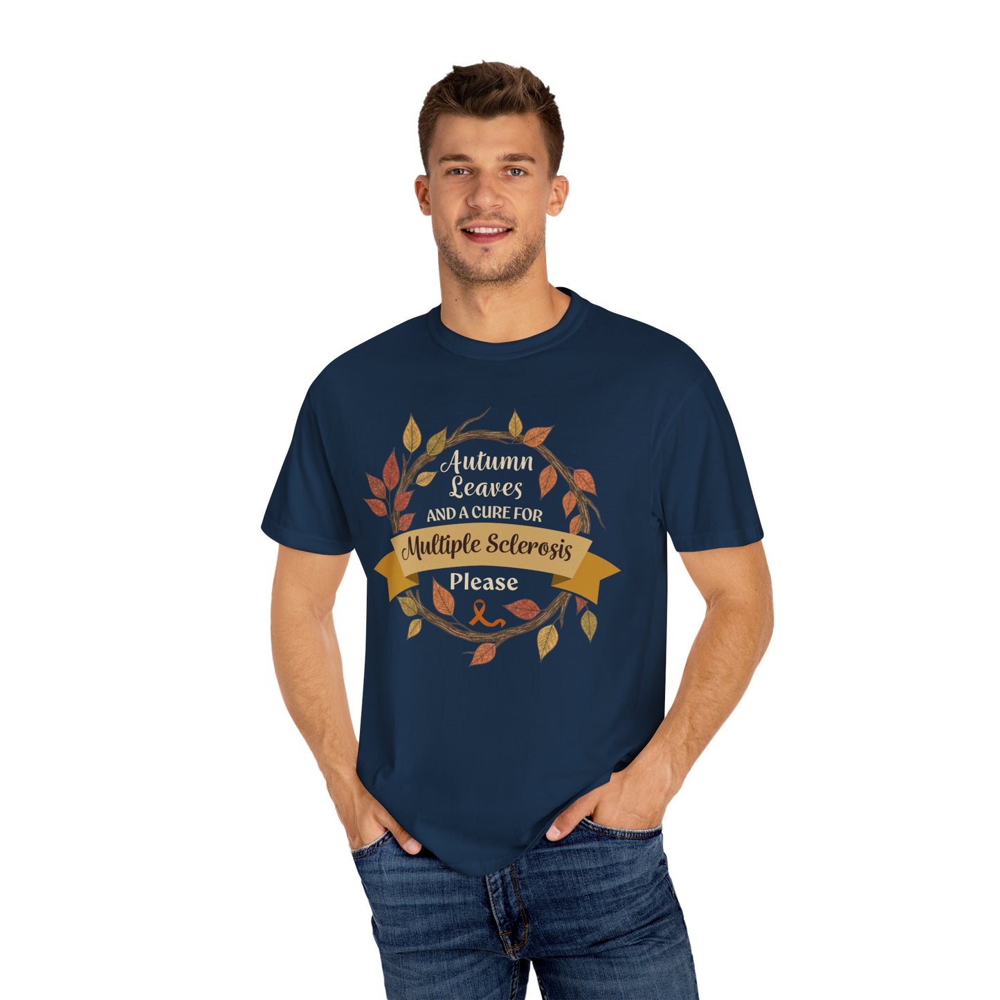 Autumn Leaves Multiple Sclerosis Awareness T-shirt, Unisex Graphic Tee, Fall Fashion, Support MS Research, Gift for Her