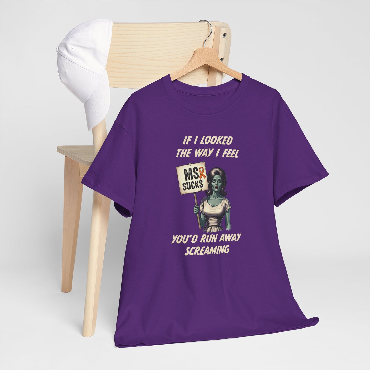 If I Looked the Way I Feel Unisex Heavy Cotton Tee MS Awareness, Funny Gift, MS Support, Casual Wear