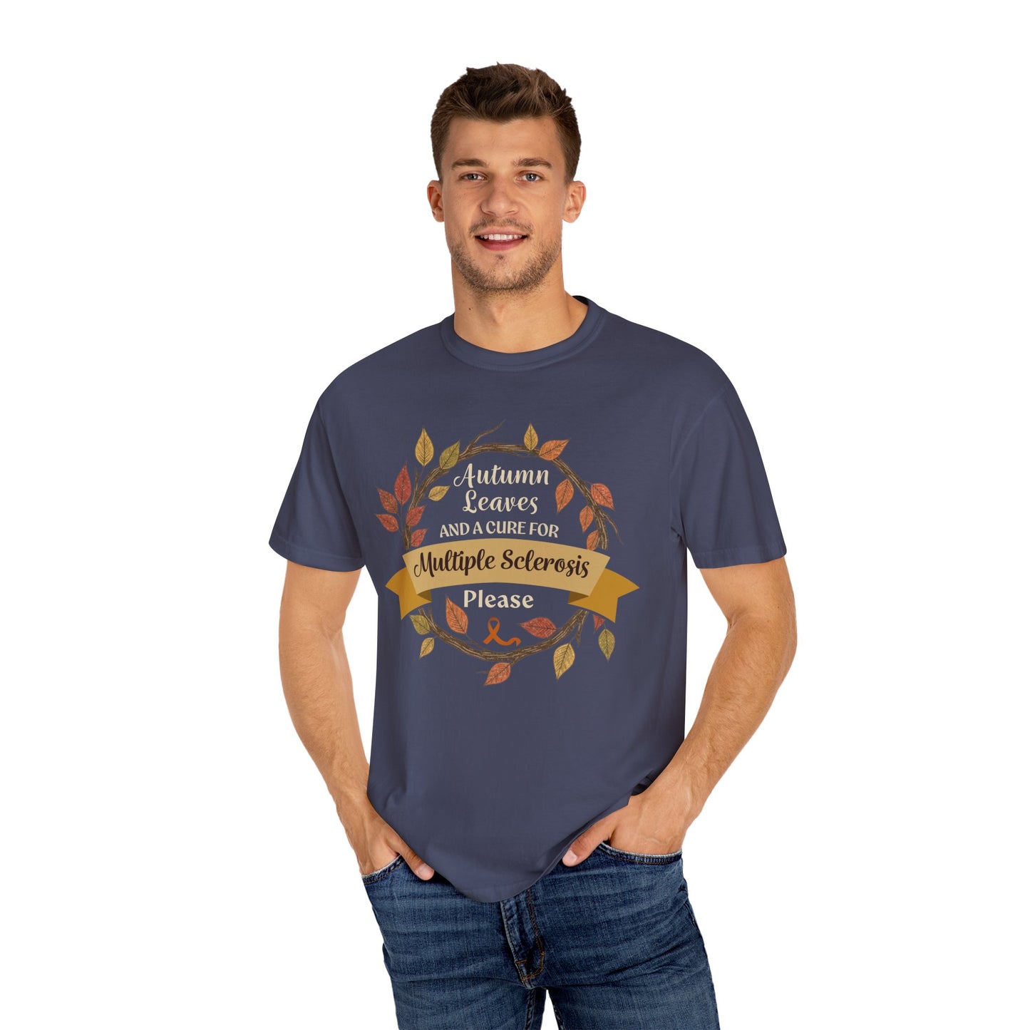 Autumn Leaves Multiple Sclerosis Awareness T-shirt, Unisex Graphic Tee, Fall Fashion, Support MS Research, Gift for Her