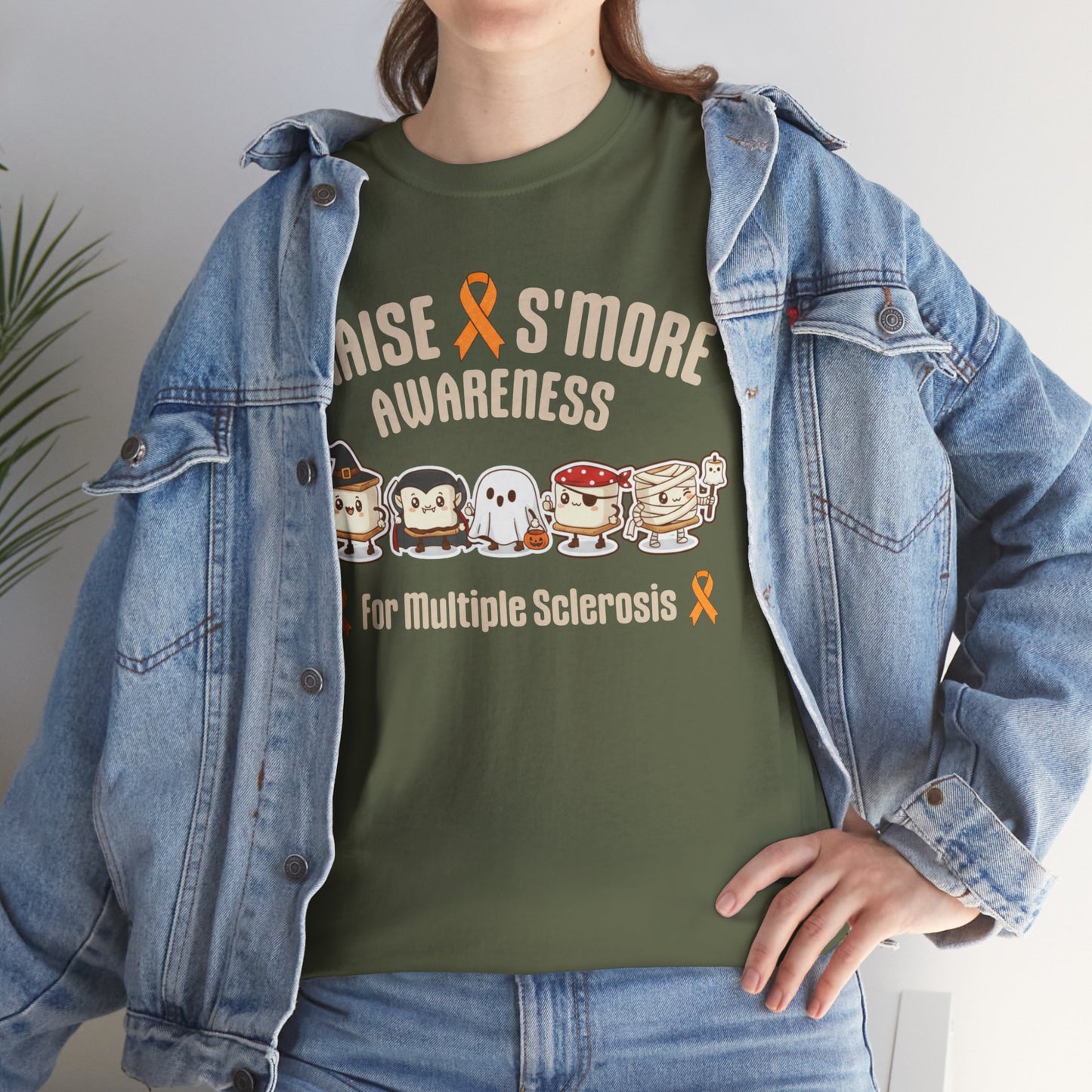 Cute Raise Awareness S'More Adult Unisex Cotton T-Shirt- Multiple Sclerosis Support Shirt, S'More Fun for a Cause, Gift for Awareness Events