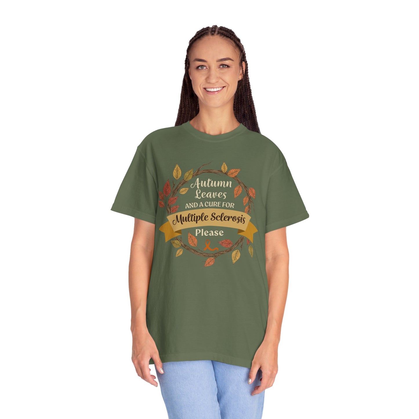 Autumn Leaves Multiple Sclerosis Awareness T-shirt, Unisex Graphic Tee, Fall Fashion, Support MS Research, Gift for Her