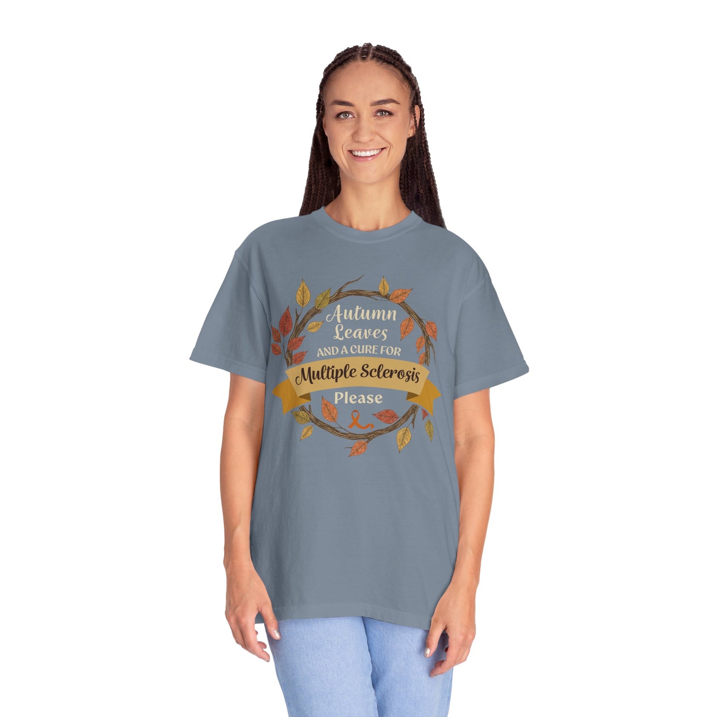 Autumn Leaves Multiple Sclerosis Awareness T-shirt, Unisex Graphic Tee, Fall Fashion, Support MS Research, Gift for Her