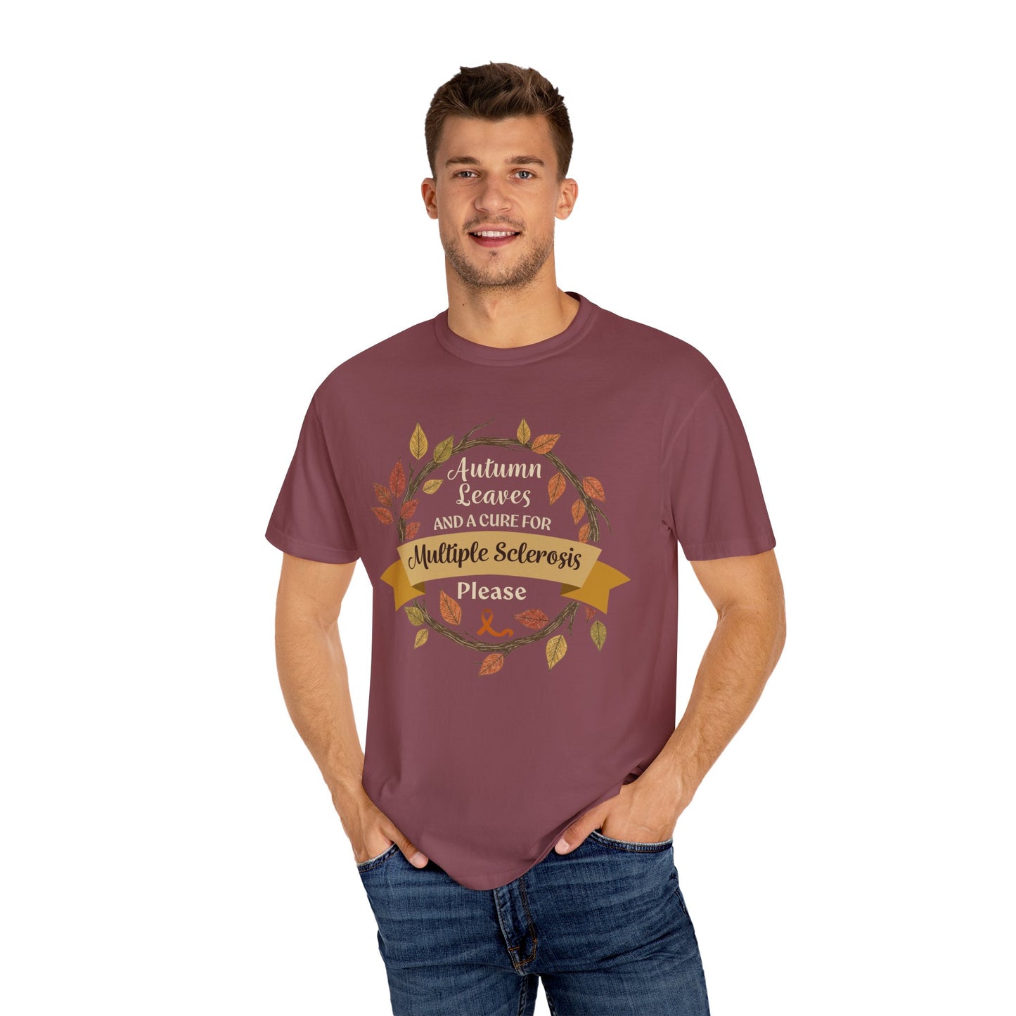 Autumn Leaves Multiple Sclerosis Awareness T-shirt, Unisex Graphic Tee, Fall Fashion, Support MS Research, Gift for Her
