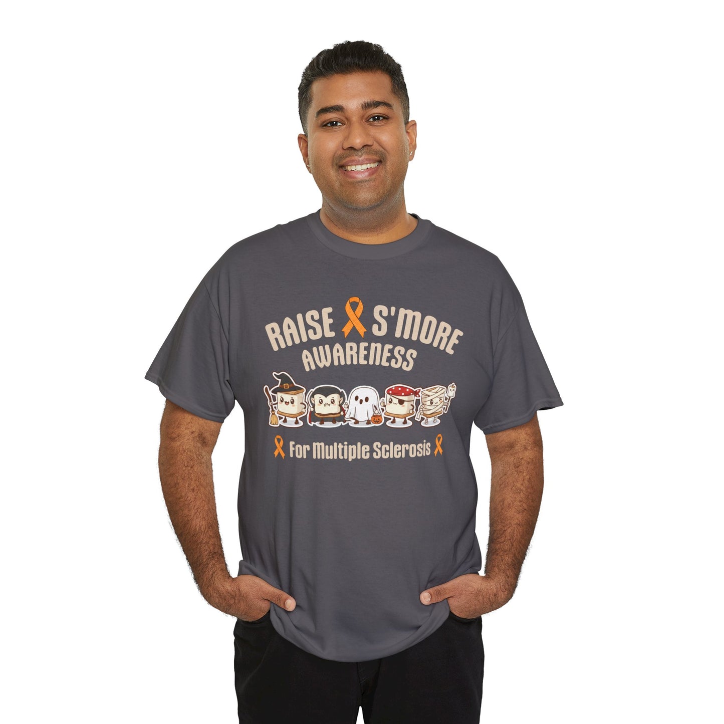 Cute Raise Awareness S'More Adult Unisex Cotton T-Shirt- Multiple Sclerosis Support Shirt, S'More Fun for a Cause, Gift for Awareness Events
