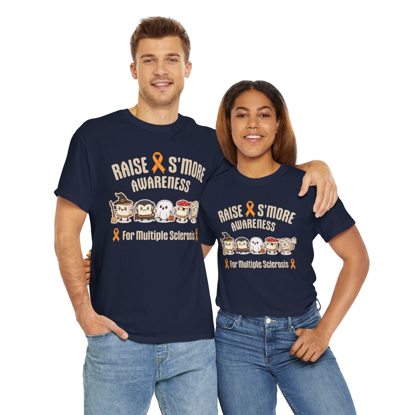 Cute Raise Awareness S'More Adult Unisex Cotton T-Shirt- Multiple Sclerosis Support Shirt, S'More Fun for a Cause, Gift for Awareness Events
