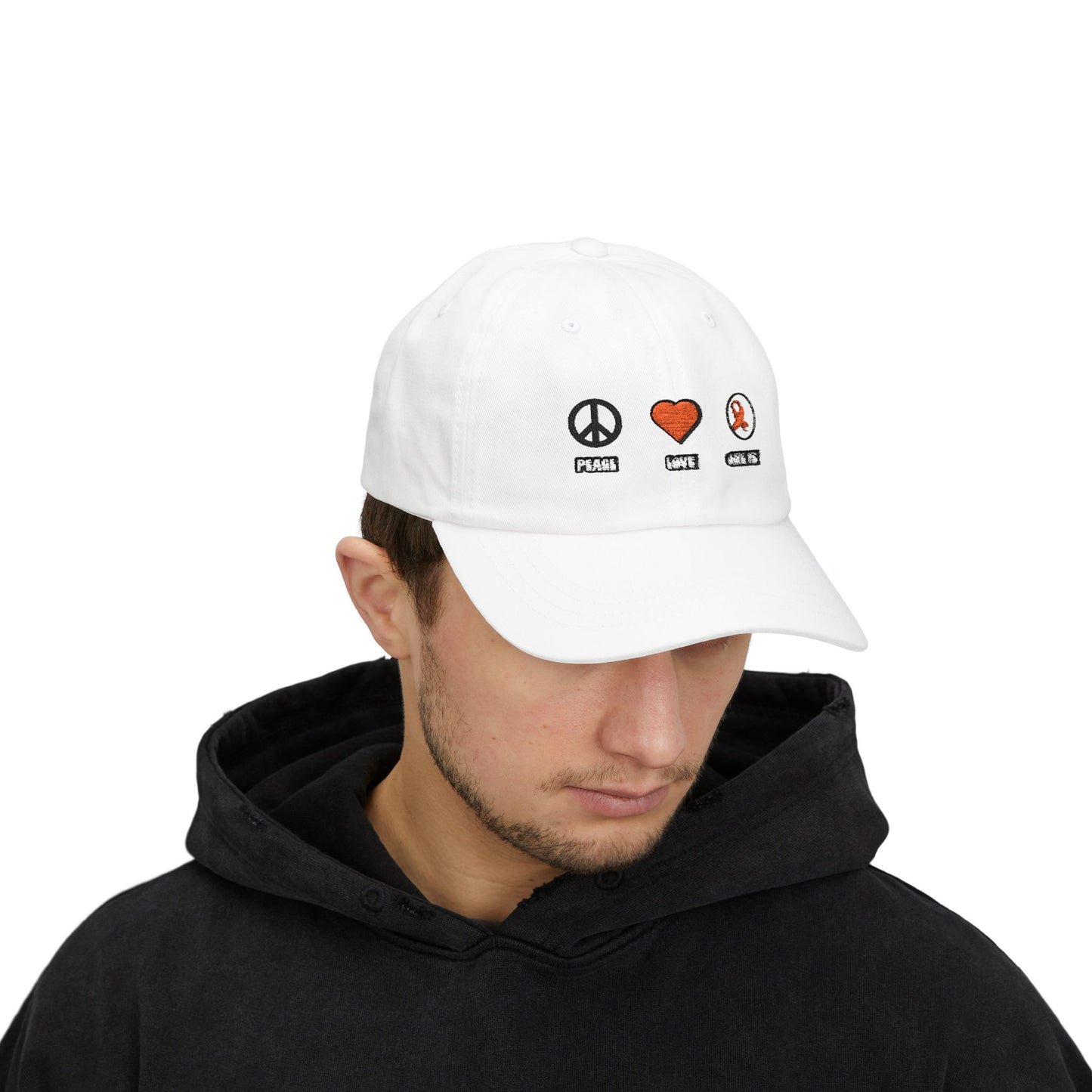 Peace Love CURE MS Dad Cap