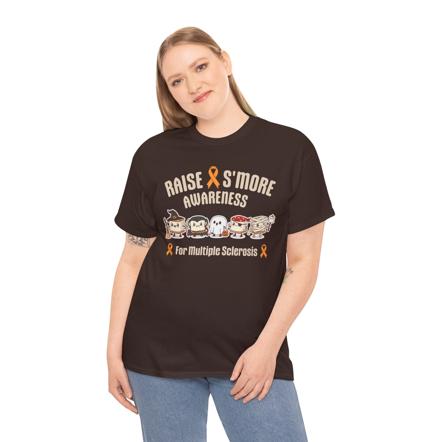 Cute Raise Awareness S'More Adult Unisex Cotton T-Shirt- Multiple Sclerosis Support Shirt, S'More Fun for a Cause, Gift for Awareness Events