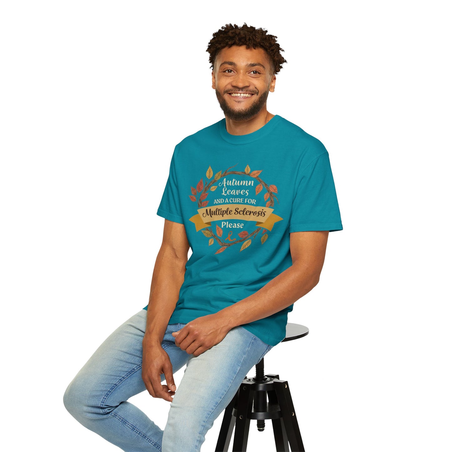 Autumn Leaves Multiple Sclerosis Awareness T-shirt, Unisex Graphic Tee, Fall Fashion, Support MS Research, Gift for Her