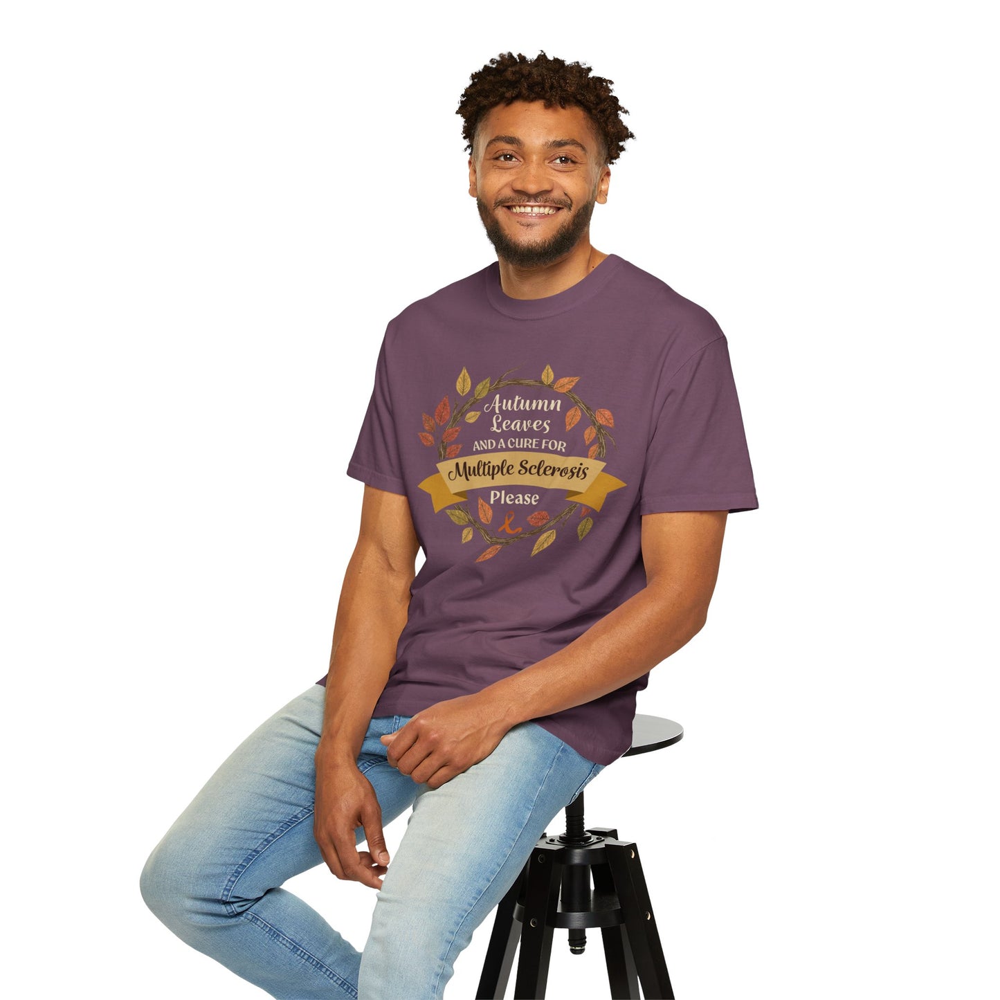 Autumn Leaves Multiple Sclerosis Awareness T-shirt, Unisex Graphic Tee, Fall Fashion, Support MS Research, Gift for Her