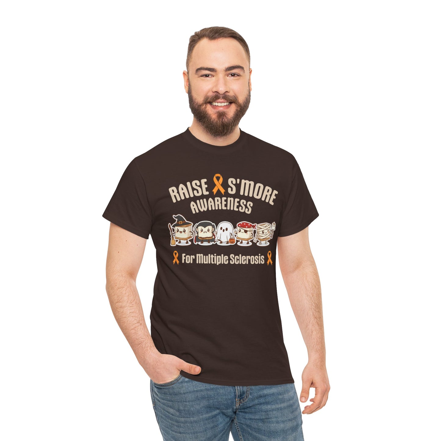 Cute Raise Awareness S'More Adult Unisex Cotton T-Shirt- Multiple Sclerosis Support Shirt, S'More Fun for a Cause, Gift for Awareness Events