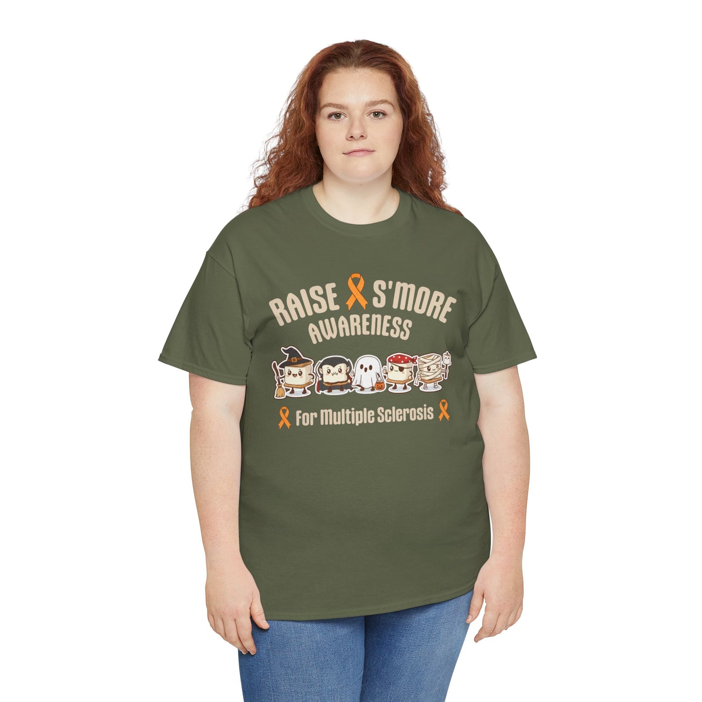 Cute Raise Awareness S'More Adult Unisex Cotton T-Shirt- Multiple Sclerosis Support Shirt, S'More Fun for a Cause, Gift for Awareness Events