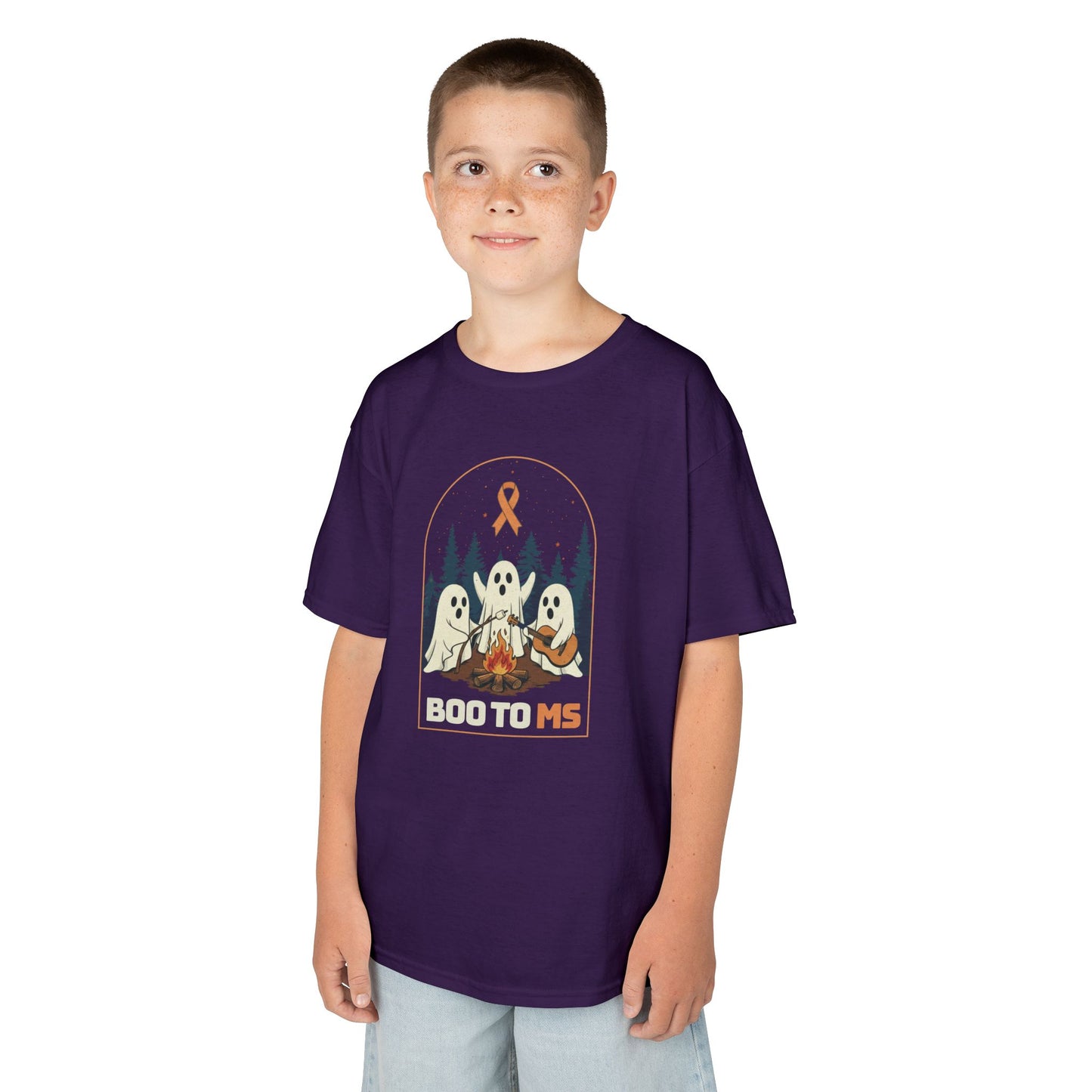Kids Cute Boo to MS - Unisex Tee Kids for Halloween and Multiple Sclerosis Awareness