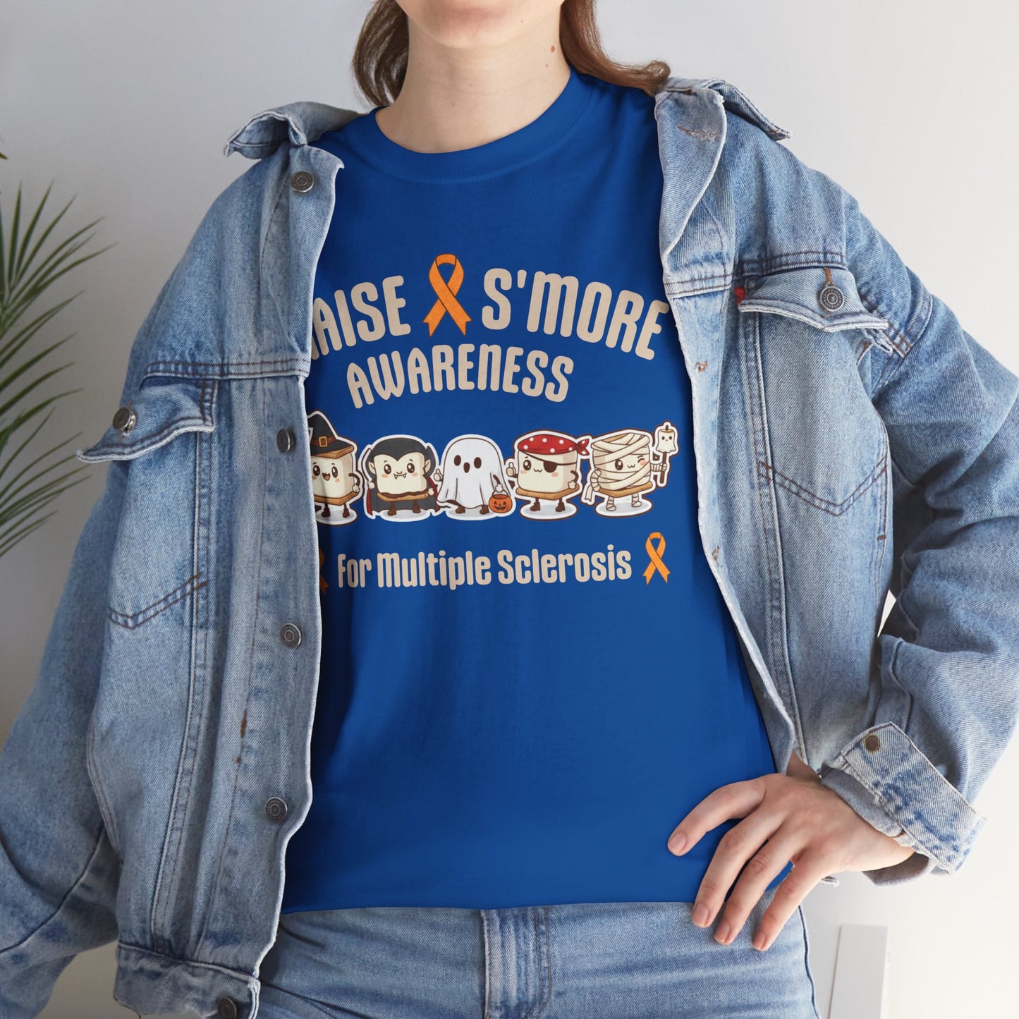 Cute Raise Awareness S'More Adult Unisex Cotton T-Shirt- Multiple Sclerosis Support Shirt, S'More Fun for a Cause, Gift for Awareness Events