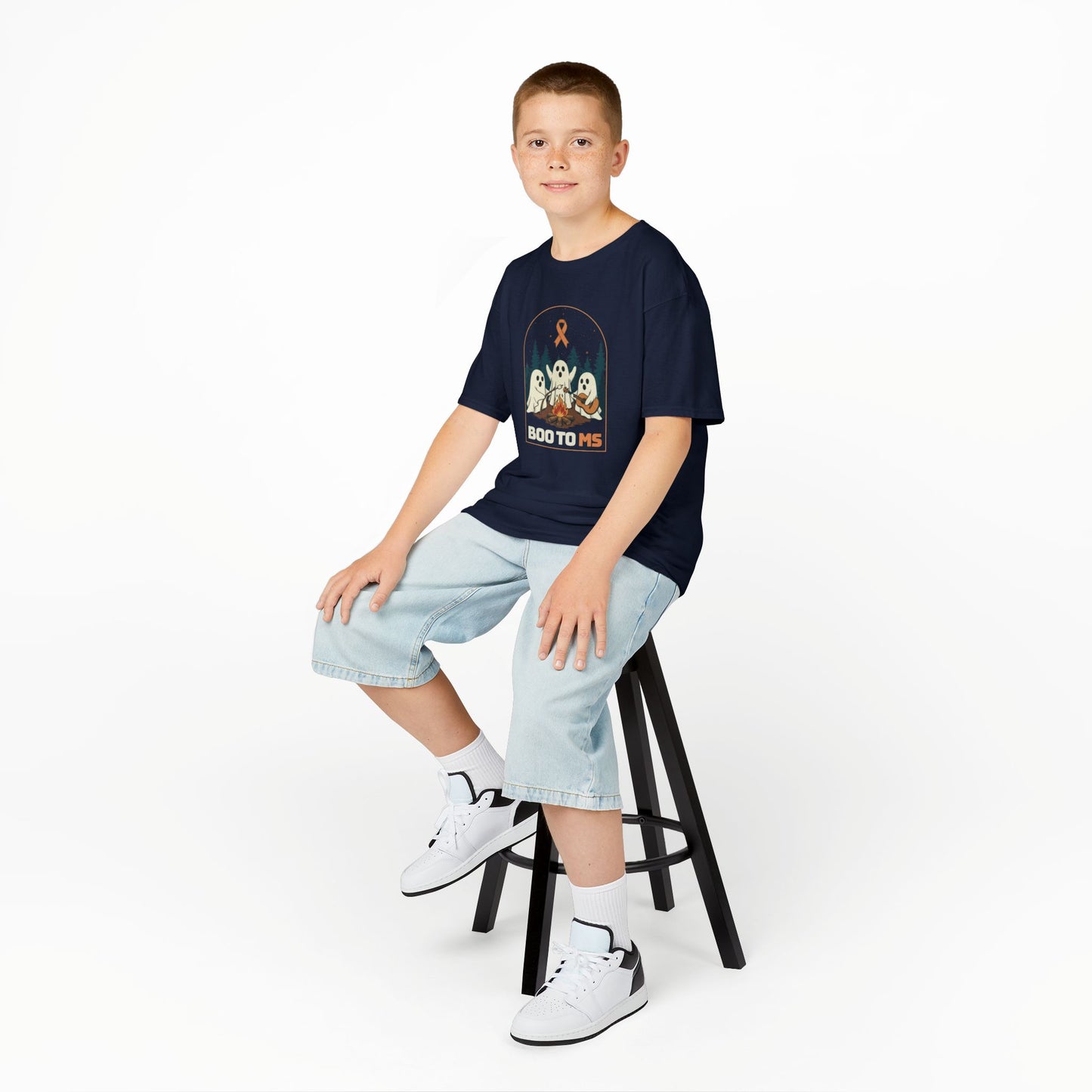 Kids Cute Boo to MS - Unisex Tee Kids for Halloween and Multiple Sclerosis Awareness