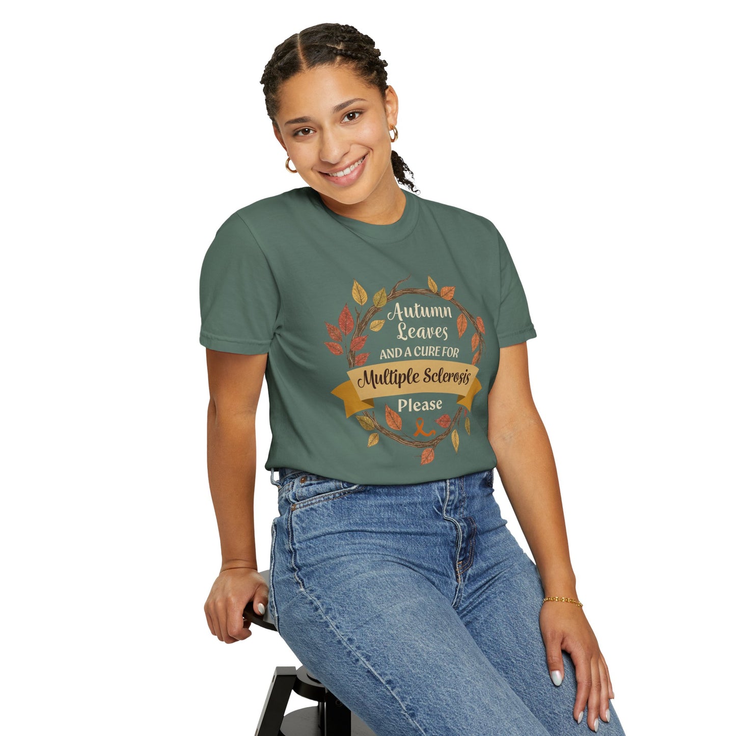 Autumn Leaves Multiple Sclerosis Awareness T-shirt, Unisex Graphic Tee, Fall Fashion, Support MS Research, Gift for Her