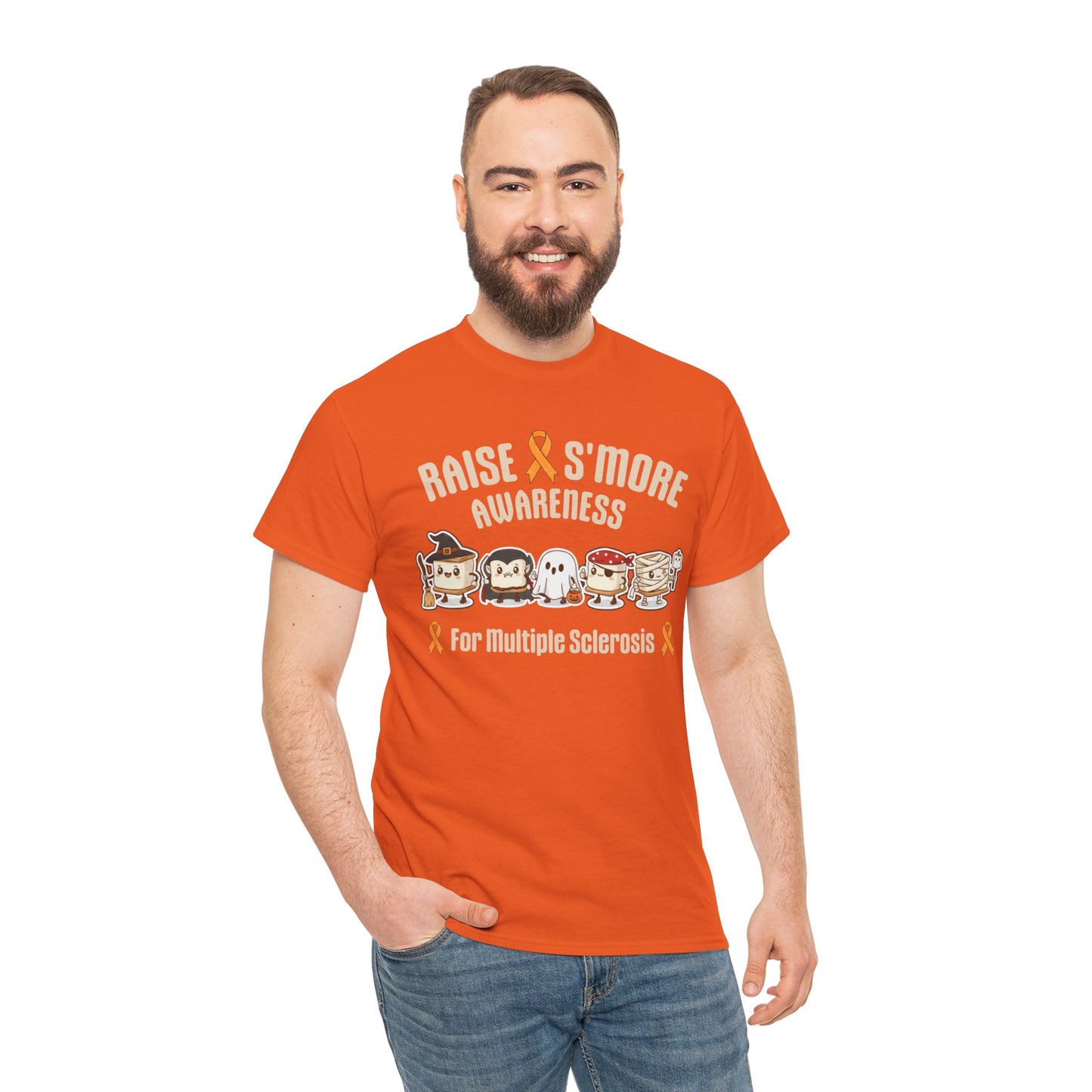 Cute Raise Awareness S'More Adult Unisex Cotton T-Shirt- Multiple Sclerosis Support Shirt, S'More Fun for a Cause, Gift for Awareness Events