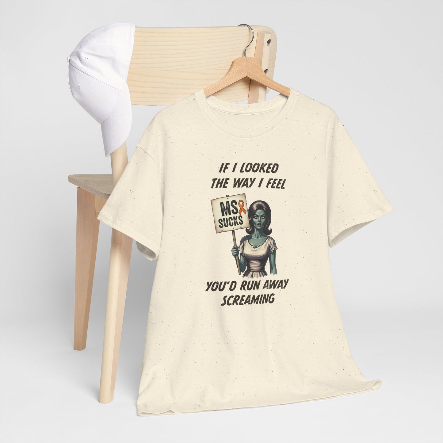If I Looked the Way I Feel Unisex Heavy Cotton Tee MS Awareness, Funny Gift, MS Support, Casual Wear