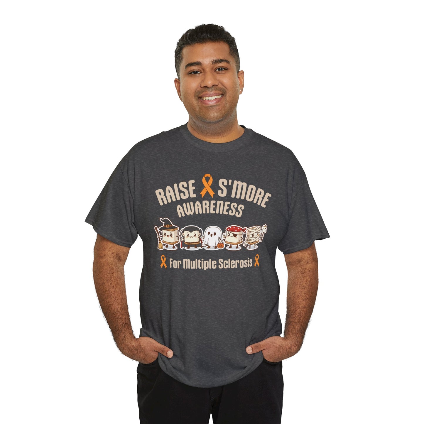 Cute Raise Awareness S'More Adult Unisex Cotton T-Shirt- Multiple Sclerosis Support Shirt, S'More Fun for a Cause, Gift for Awareness Events