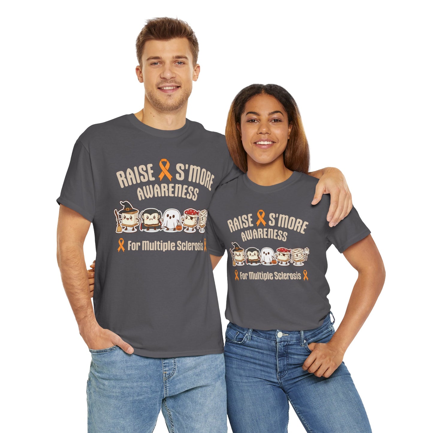 Cute Raise Awareness S'More Adult Unisex Cotton T-Shirt- Multiple Sclerosis Support Shirt, S'More Fun for a Cause, Gift for Awareness Events