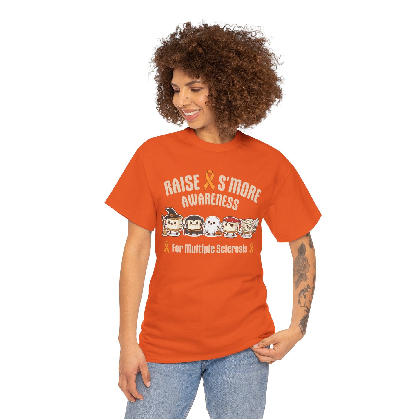 Cute Raise Awareness S'More Adult Unisex Cotton T-Shirt- Multiple Sclerosis Support Shirt, S'More Fun for a Cause, Gift for Awareness Events