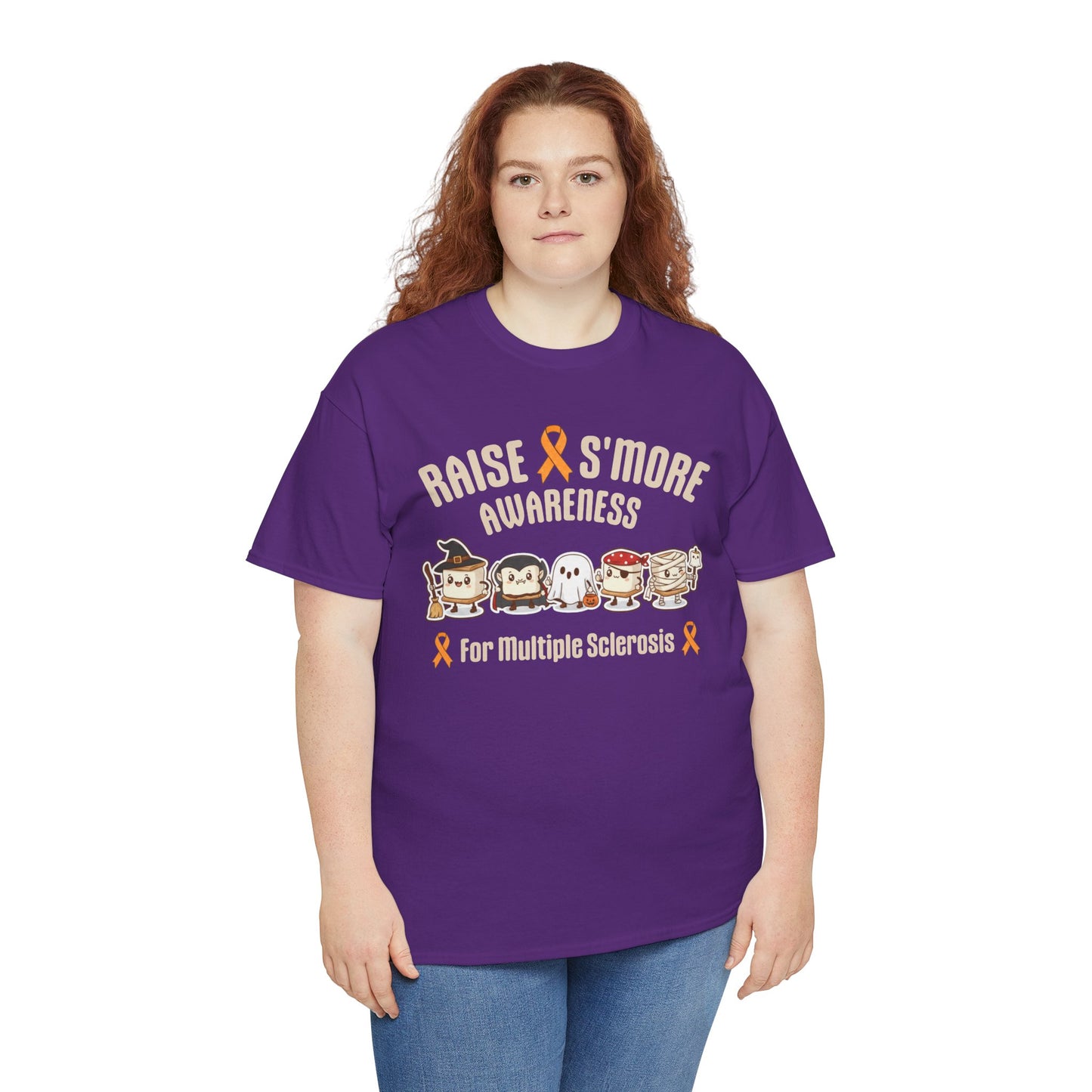 Cute Raise Awareness S'More Adult Unisex Cotton T-Shirt- Multiple Sclerosis Support Shirt, S'More Fun for a Cause, Gift for Awareness Events