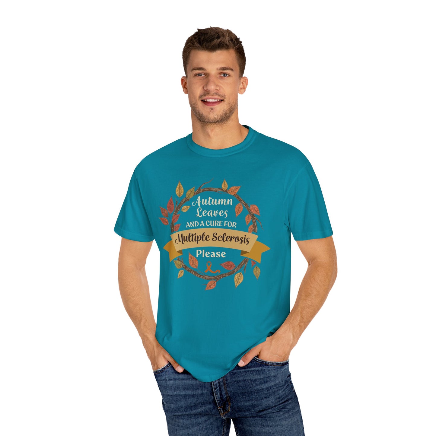 Autumn Leaves Multiple Sclerosis Awareness T-shirt, Unisex Graphic Tee, Fall Fashion, Support MS Research, Gift for Her