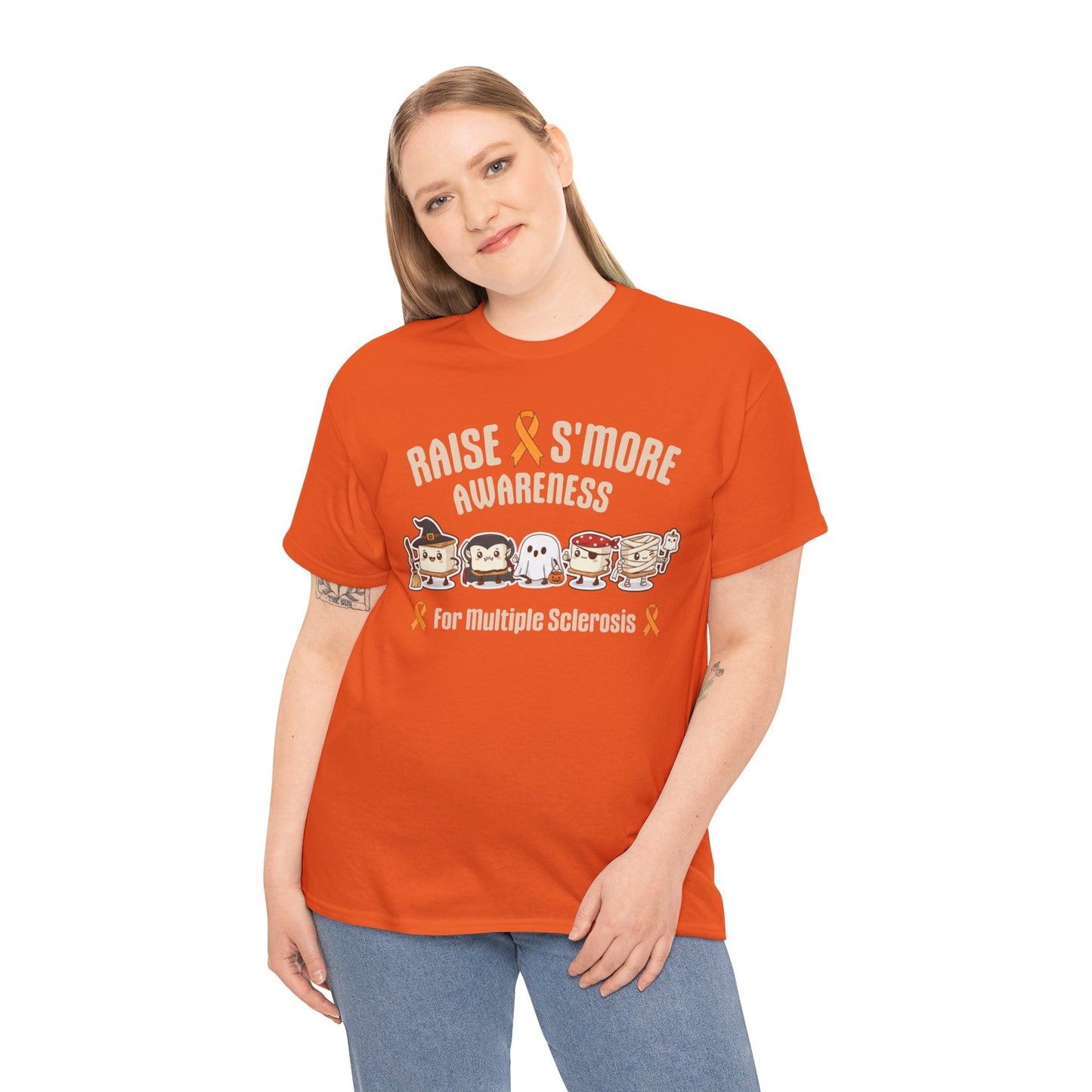 Cute Raise Awareness S'More Adult Unisex Cotton T-Shirt- Multiple Sclerosis Support Shirt, S'More Fun for a Cause, Gift for Awareness Events