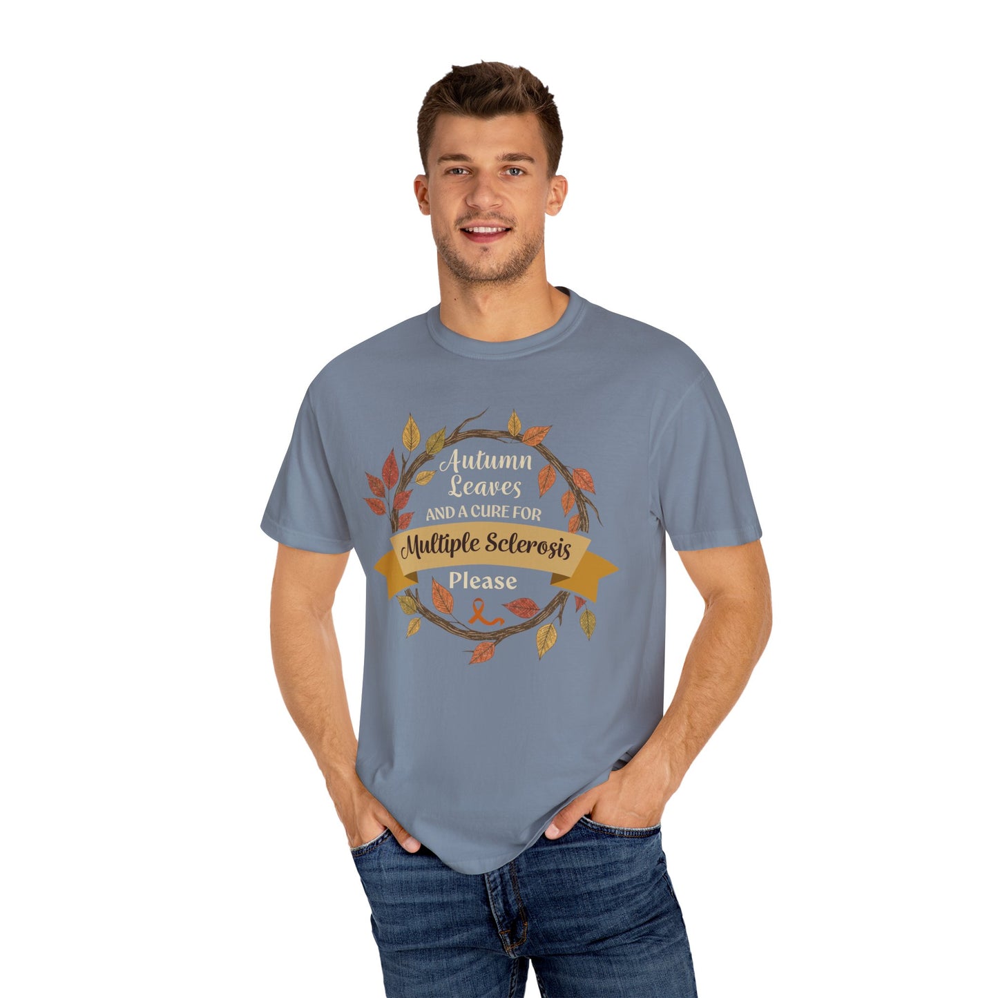 Autumn Leaves Multiple Sclerosis Awareness T-shirt, Unisex Graphic Tee, Fall Fashion, Support MS Research, Gift for Her