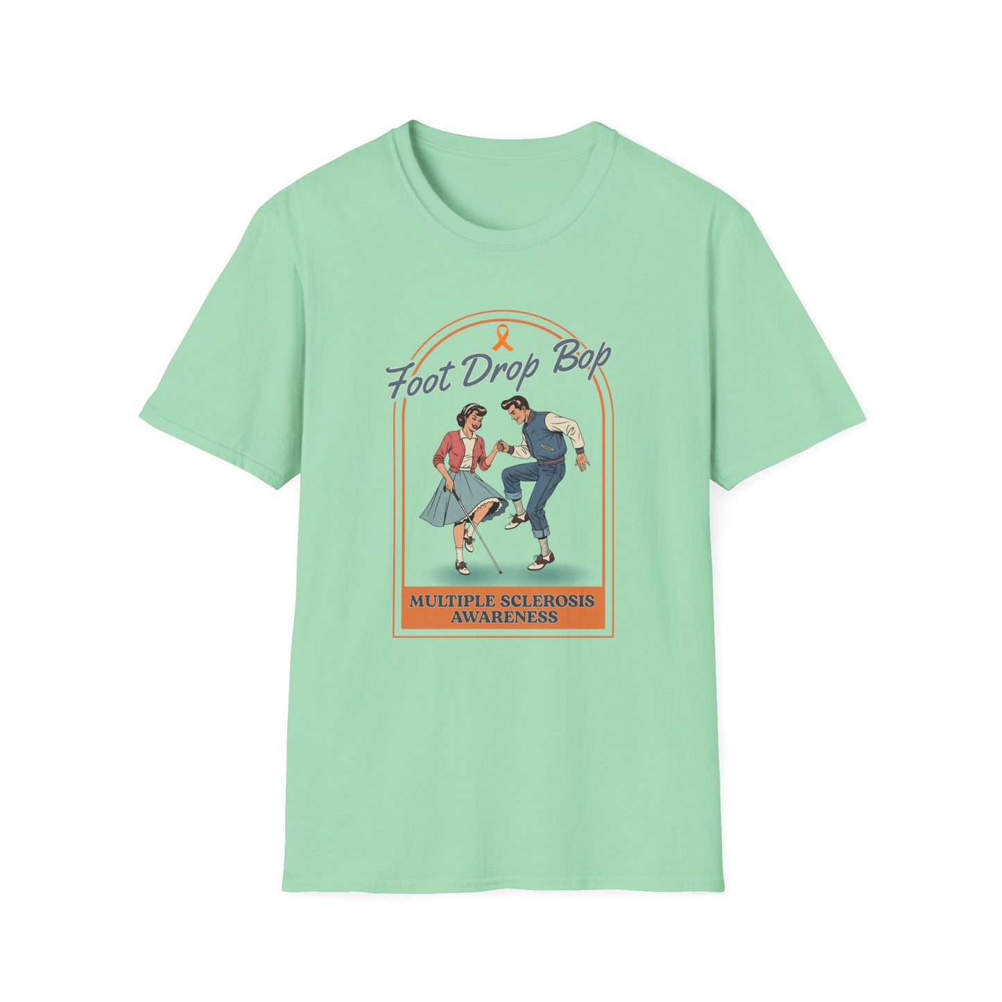 Foot Drop Bop Awareness T-Shirt, Unisex Graphic Tee for Multiple Sclerosis Awareness, Comfortable Casual Wear, Gift for MS Advocates