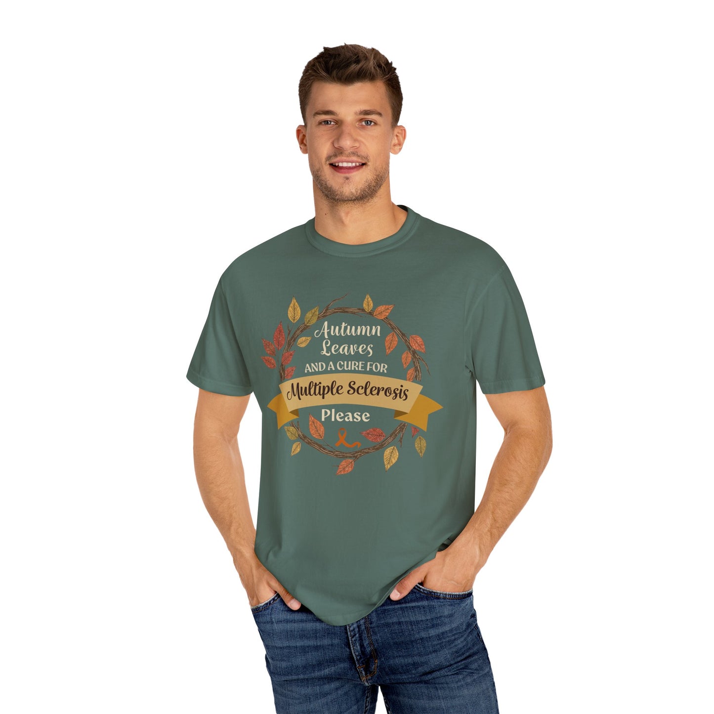 Autumn Leaves Multiple Sclerosis Awareness T-shirt, Unisex Graphic Tee, Fall Fashion, Support MS Research, Gift for Her