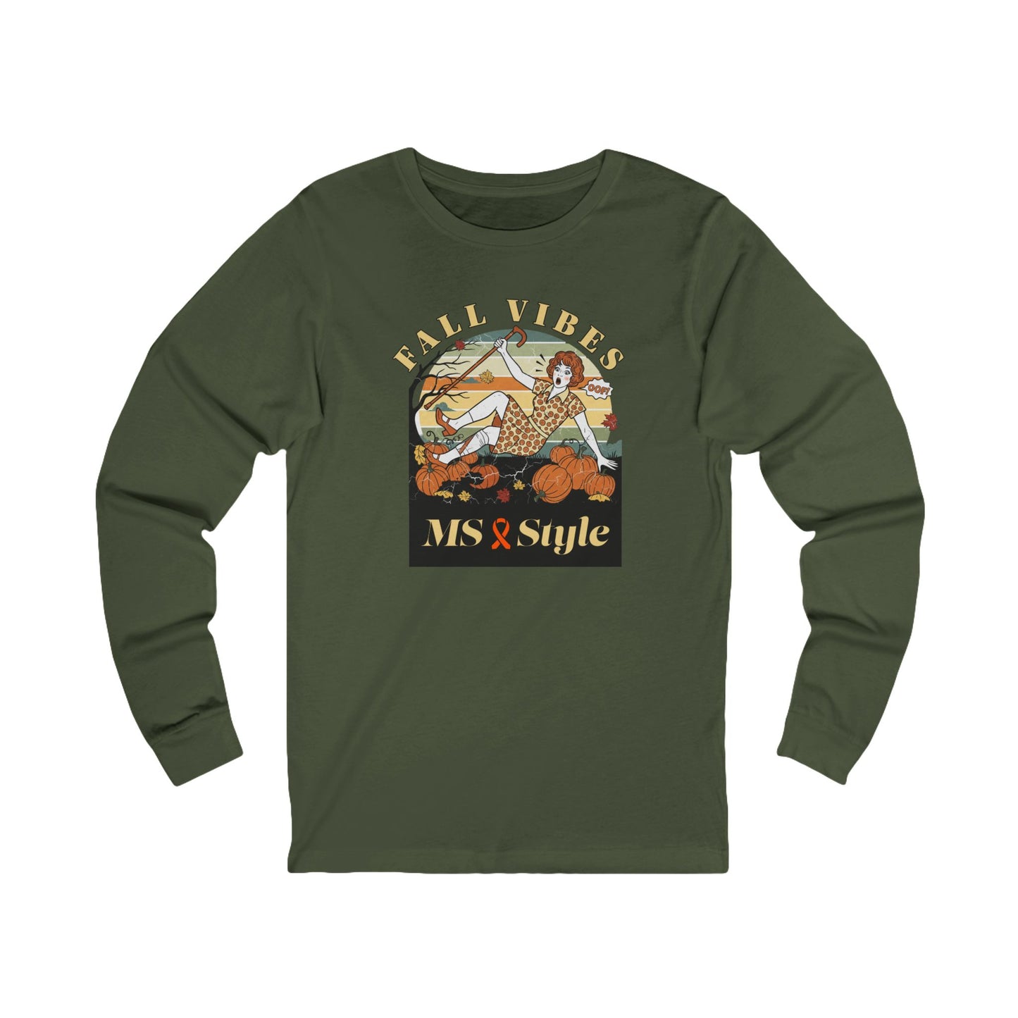 Long Sleeve Tee - Fall Vibes with MS Vintage Pumpkin Patch