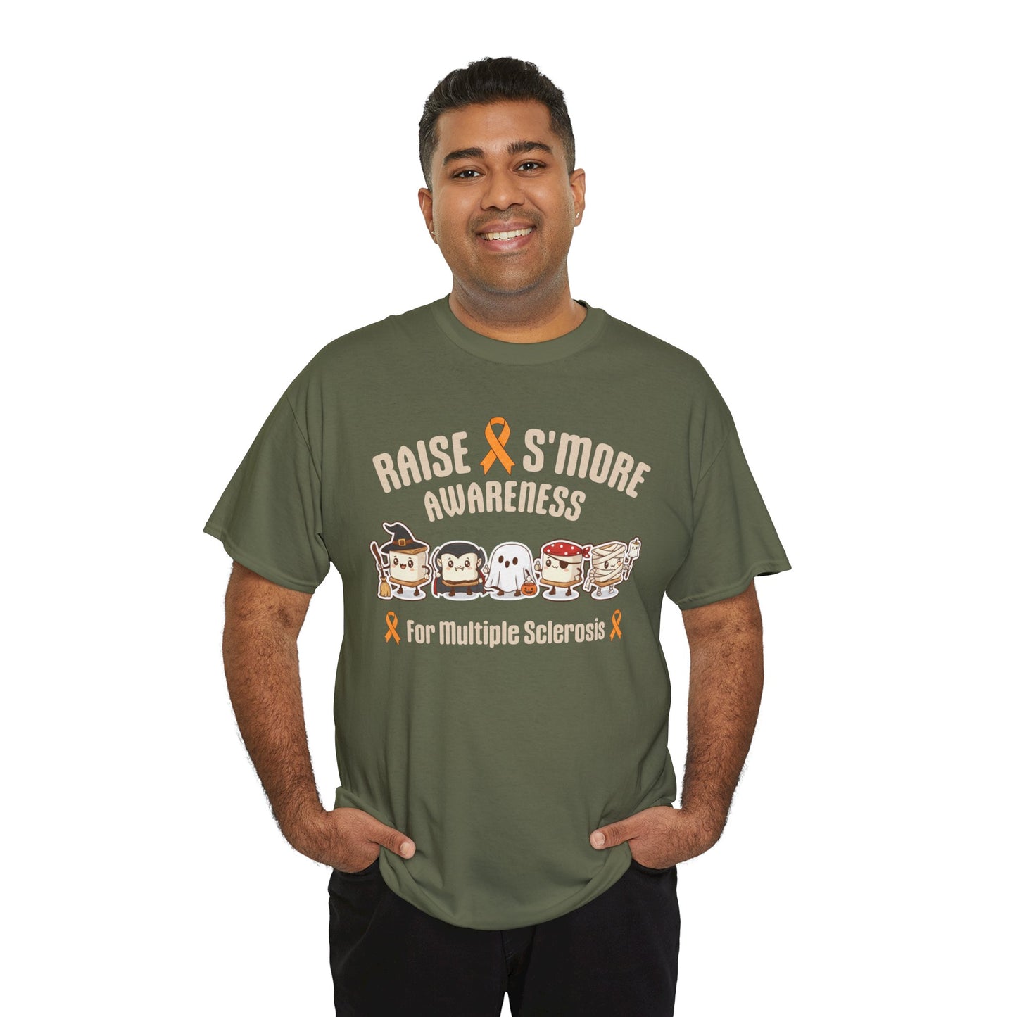 Cute Raise Awareness S'More Adult Unisex Cotton T-Shirt- Multiple Sclerosis Support Shirt, S'More Fun for a Cause, Gift for Awareness Events