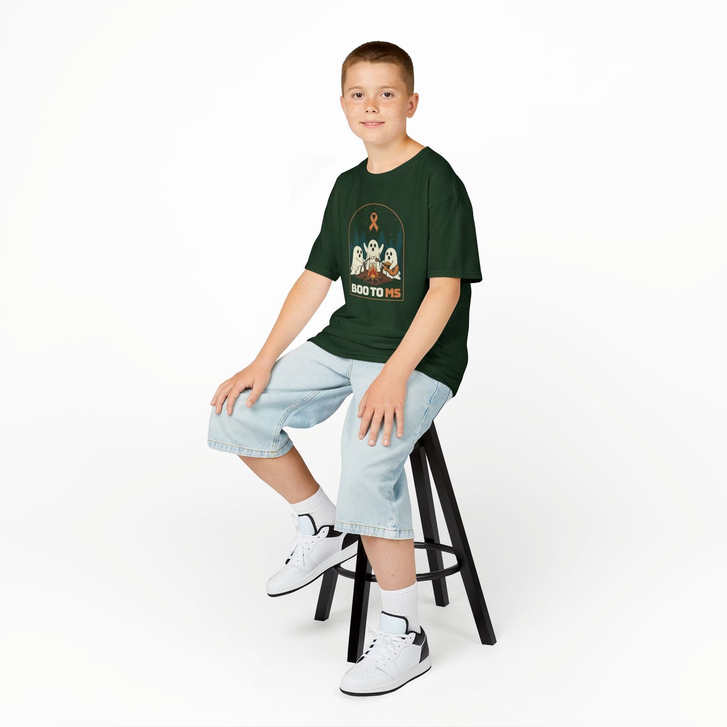 Kids Cute Boo to MS - Unisex Tee Kids for Halloween and Multiple Sclerosis Awareness