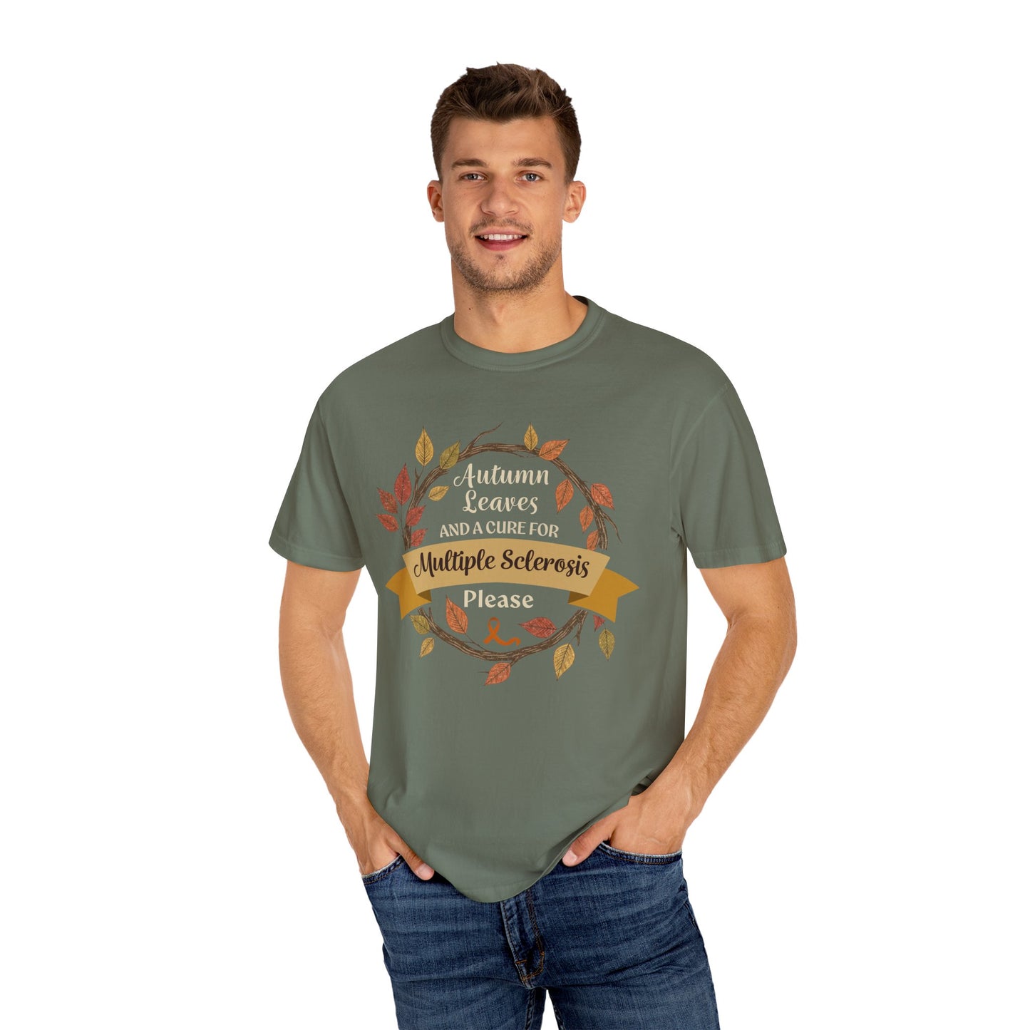 Autumn Leaves Multiple Sclerosis Awareness T-shirt, Unisex Graphic Tee, Fall Fashion, Support MS Research, Gift for Her