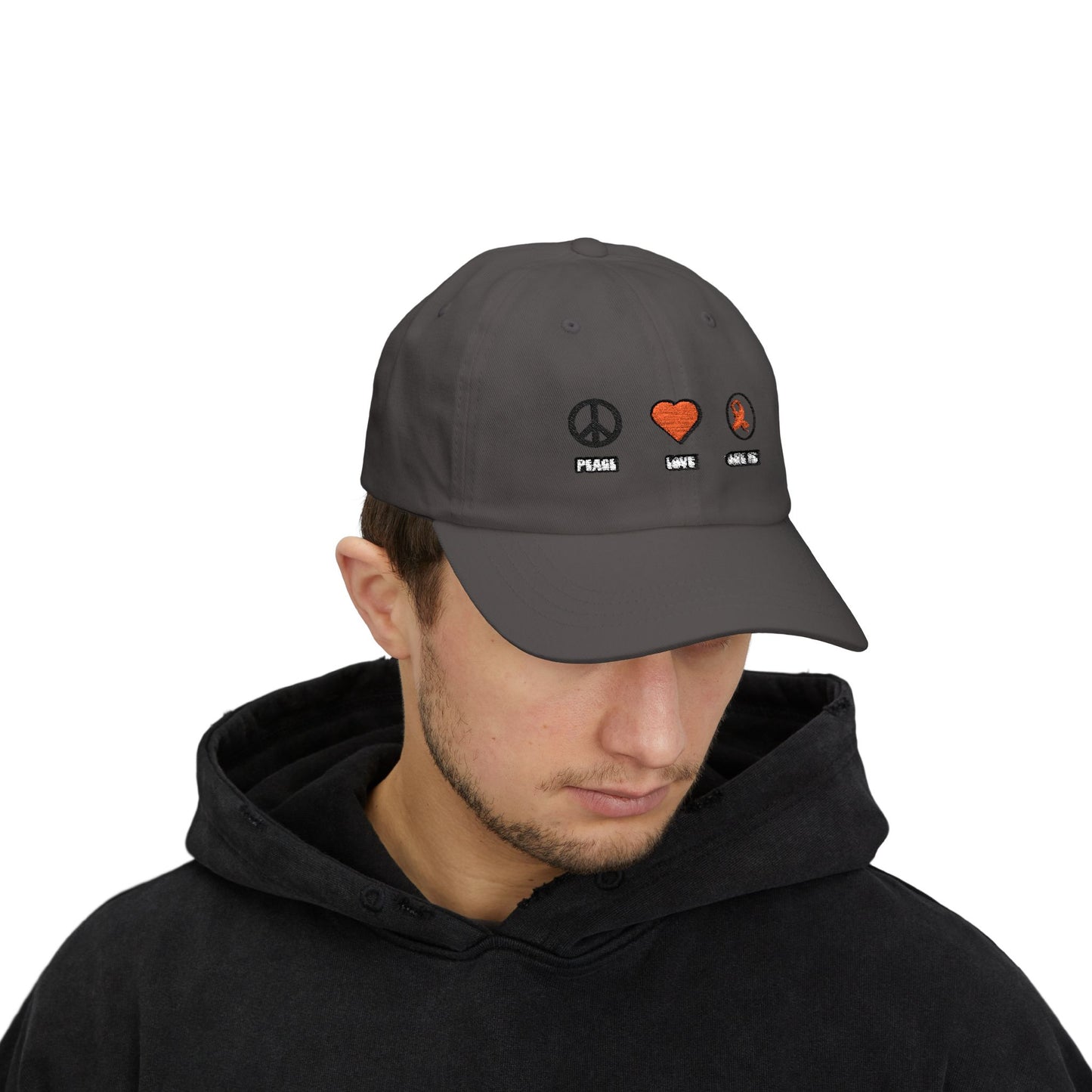 Peace Love CURE MS Dad Cap