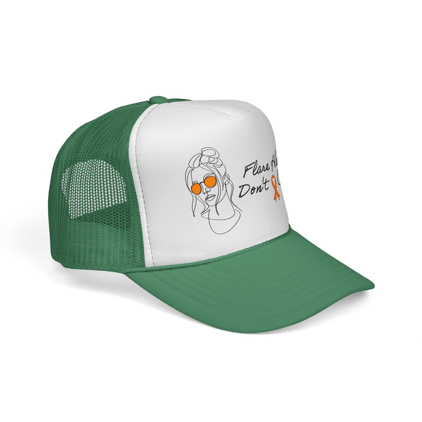 Flare Hair Don't Care Trucker Cap | Funny MS Awareness Hat | Chronic Illness Warrior Cap
