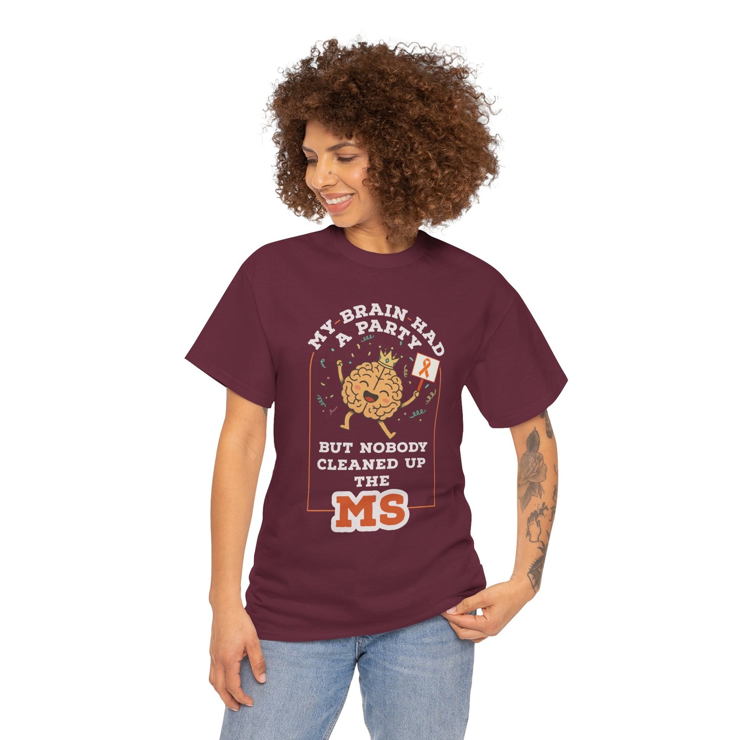 Cute Brain Had a Party MS Awareness Tee, Funny MS Shirt, MS Awareness, Chronic Disease