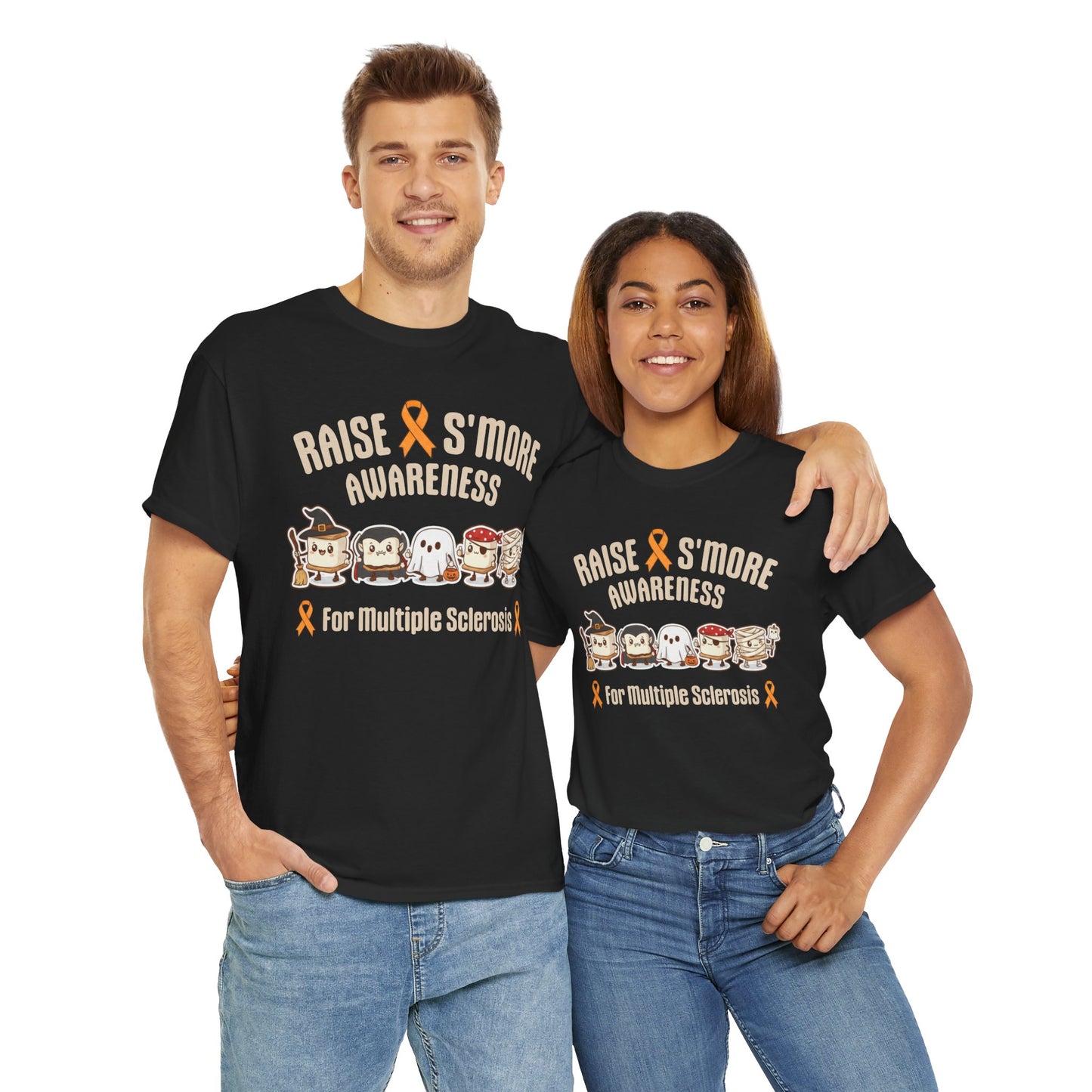 Cute Raise Awareness S'More Adult Unisex Cotton T-Shirt- Multiple Sclerosis Support Shirt, S'More Fun for a Cause, Gift for Awareness Events