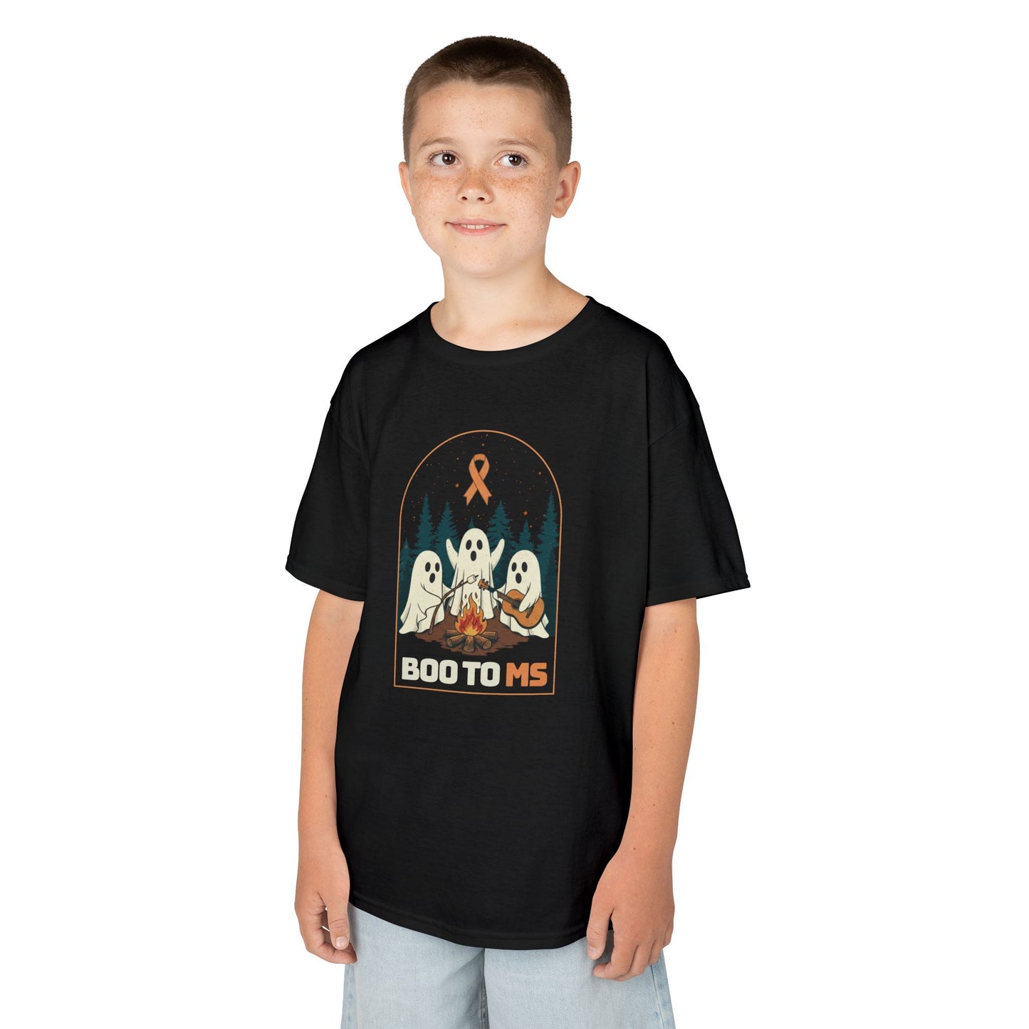 Kids Cute Boo to MS - Unisex Tee Kids for Halloween and Multiple Sclerosis Awareness