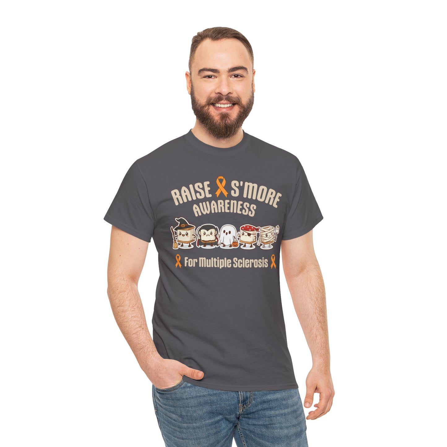 Cute Raise Awareness S'More Adult Unisex Cotton T-Shirt- Multiple Sclerosis Support Shirt, S'More Fun for a Cause, Gift for Awareness Events