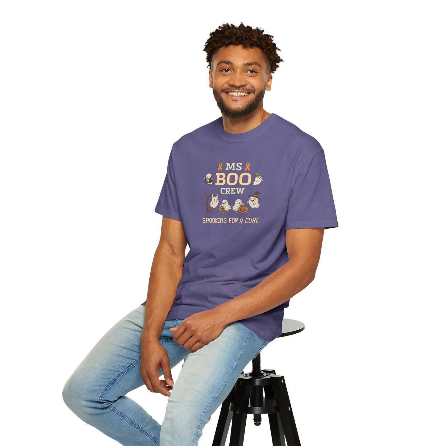 MS Boo Crew Unisex T-shirt - Festive Fall T-Shirt for MS Awareness and Halloween