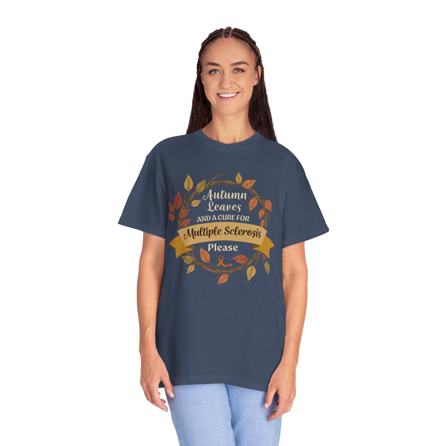 Autumn Leaves Multiple Sclerosis Awareness T-shirt, Unisex Graphic Tee, Fall Fashion, Support MS Research, Gift for Her