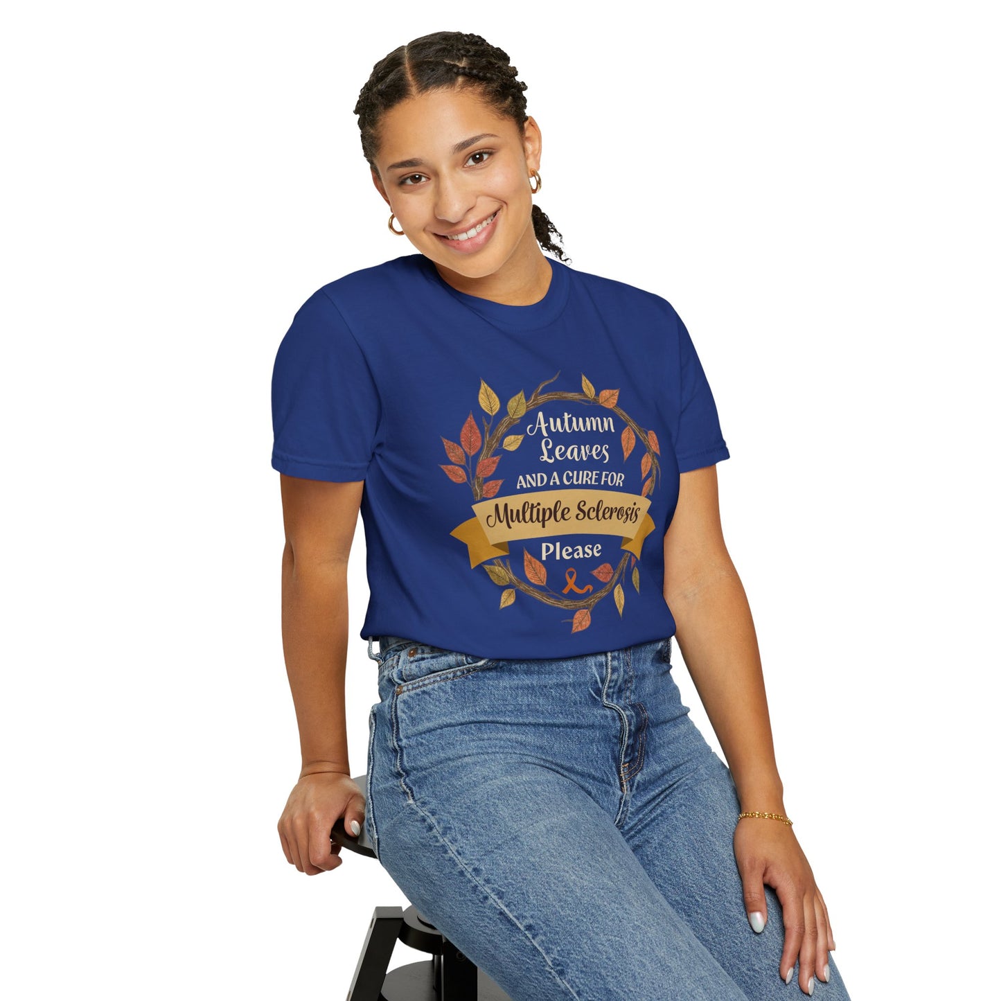Autumn Leaves Multiple Sclerosis Awareness T-shirt, Unisex Graphic Tee, Fall Fashion, Support MS Research, Gift for Her