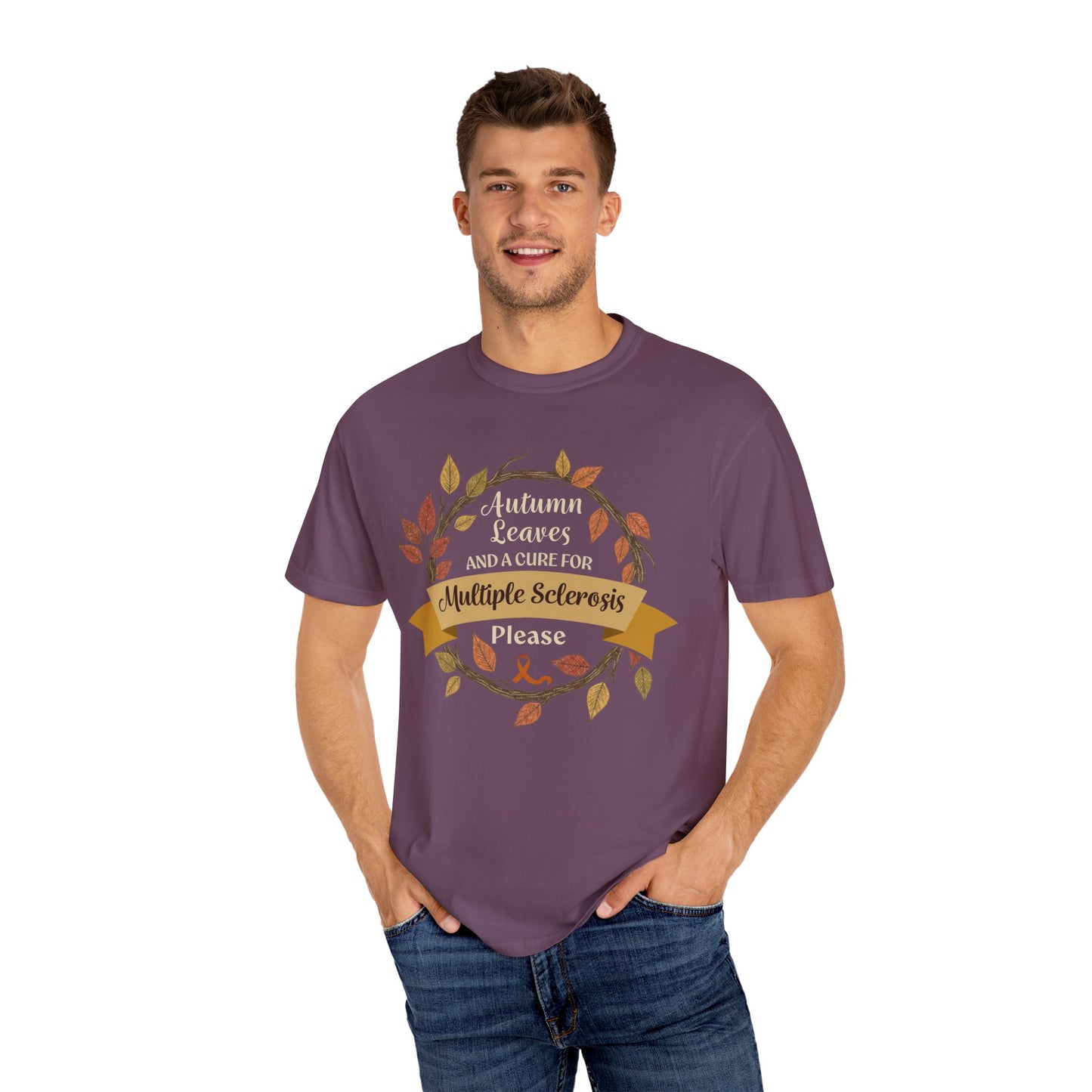 Autumn Leaves Multiple Sclerosis Awareness T-shirt, Unisex Graphic Tee, Fall Fashion, Support MS Research, Gift for Her