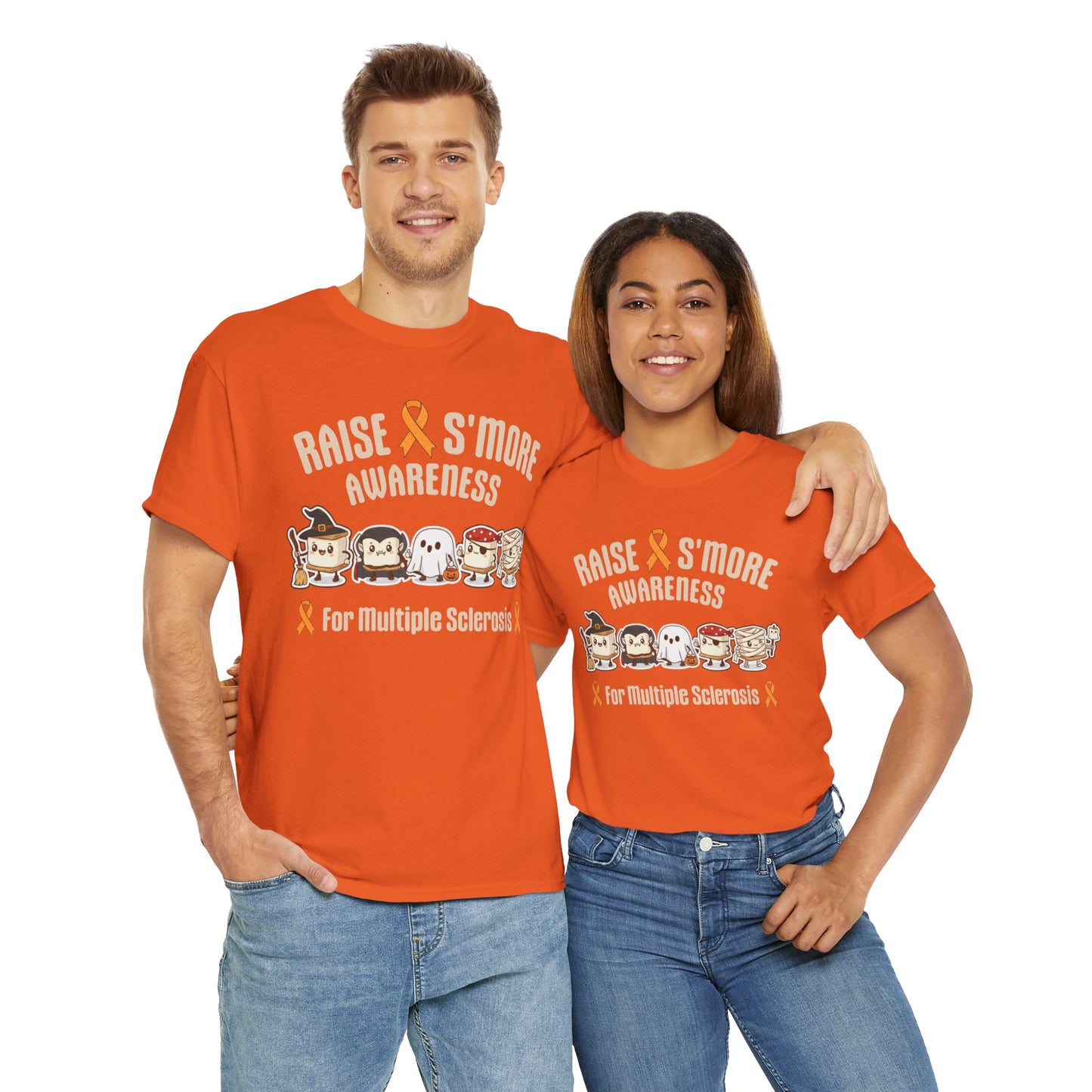 Cute Raise Awareness S'More Adult Unisex Cotton T-Shirt- Multiple Sclerosis Support Shirt, S'More Fun for a Cause, Gift for Awareness Events